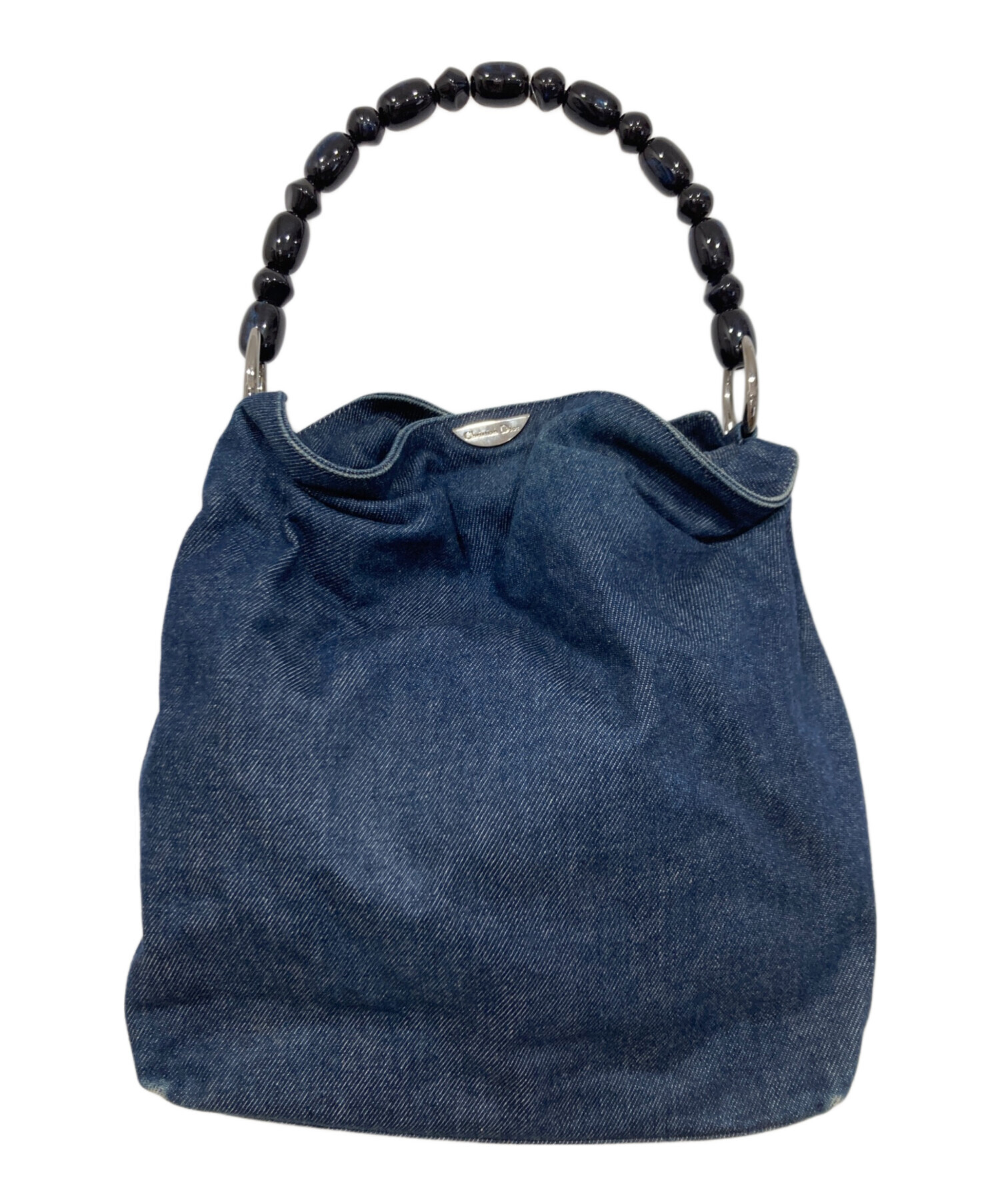 ディオール カナージュ マリスパール ハンドバッグ デニム ブラック パンチング 中古・古着通販】Christian Dior (クリスチャン ディオール) マリス