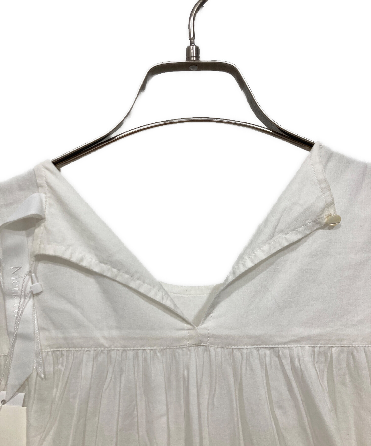 美品 マーレット 5,2万円 インド製 ティアードワンピース 白　D322 中古・古着通販】merlette (マーレット) TOMORROW LAND取扱い