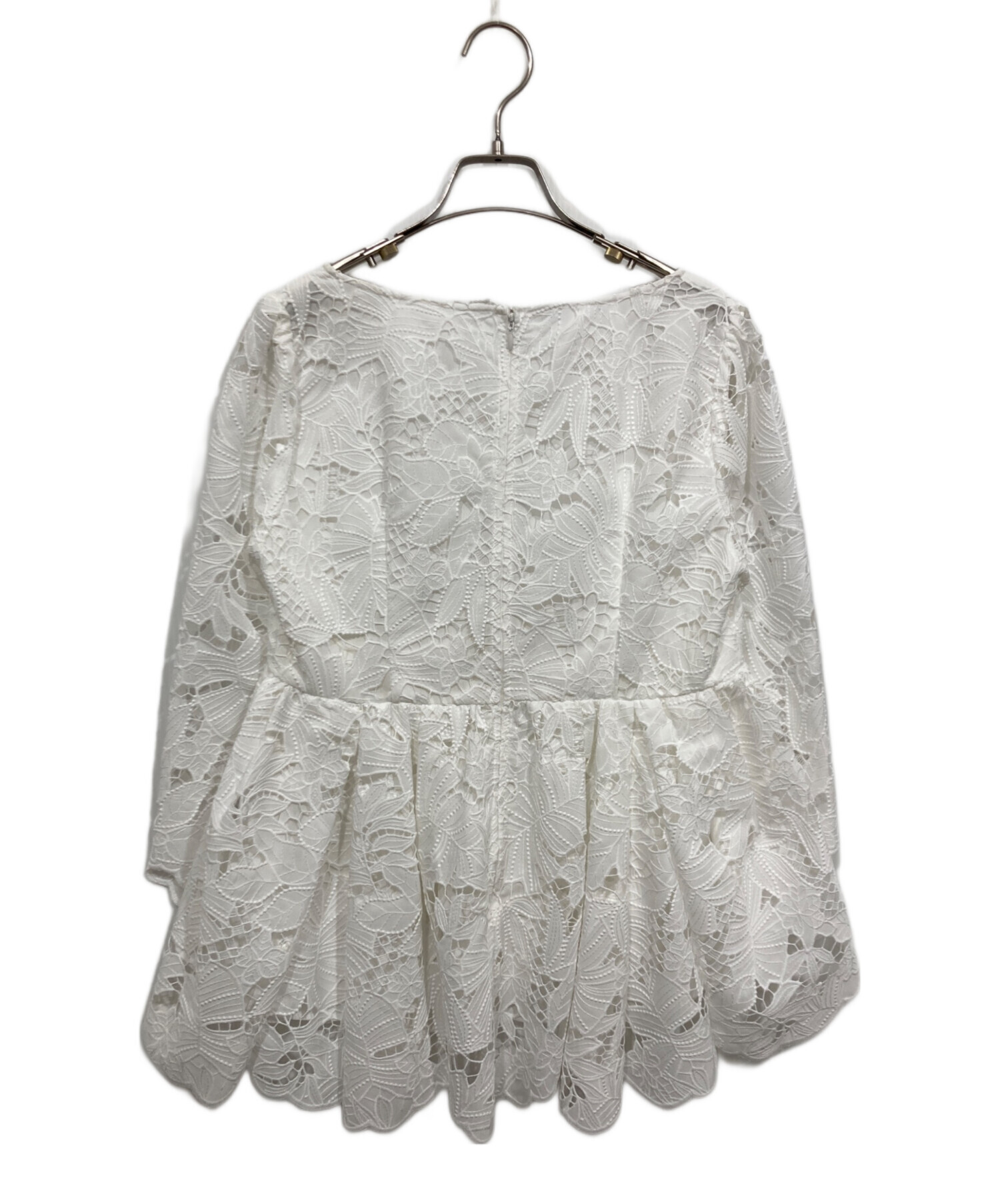 CADUNE カデュネ リーフレースチュニック 中古・古着通販】CADUNE (カデュネ) リーフレースチュニック ホワイト