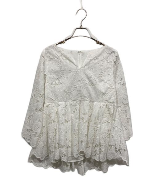 CADUNE カデュネ リーフレースチュニック 中古・古着通販】CADUNE (カデュネ) リーフレースチュニック ホワイト