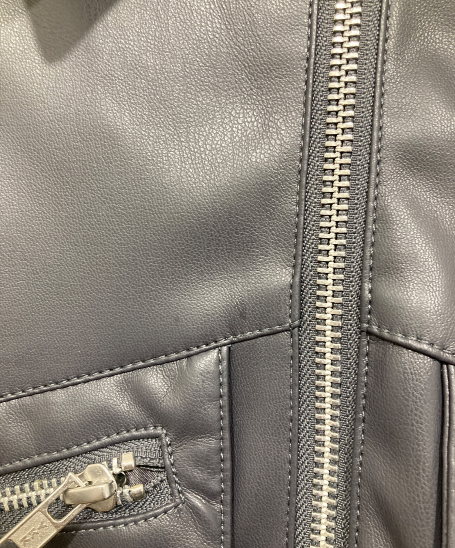 中古・古着通販】HARE (ハレ) フェイクレザージャケット グレー サイズ