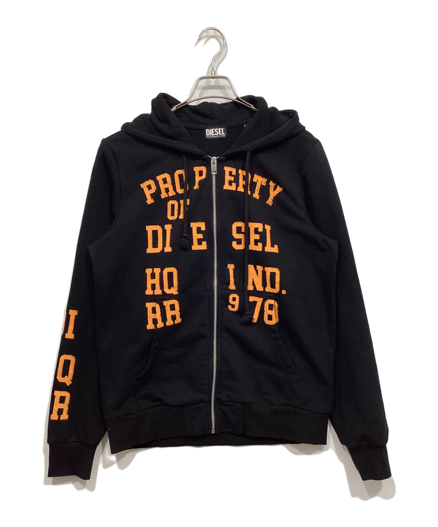 中古・古着通販】DIESEL (ディーゼル) ジップパーカー ブラック サイズ