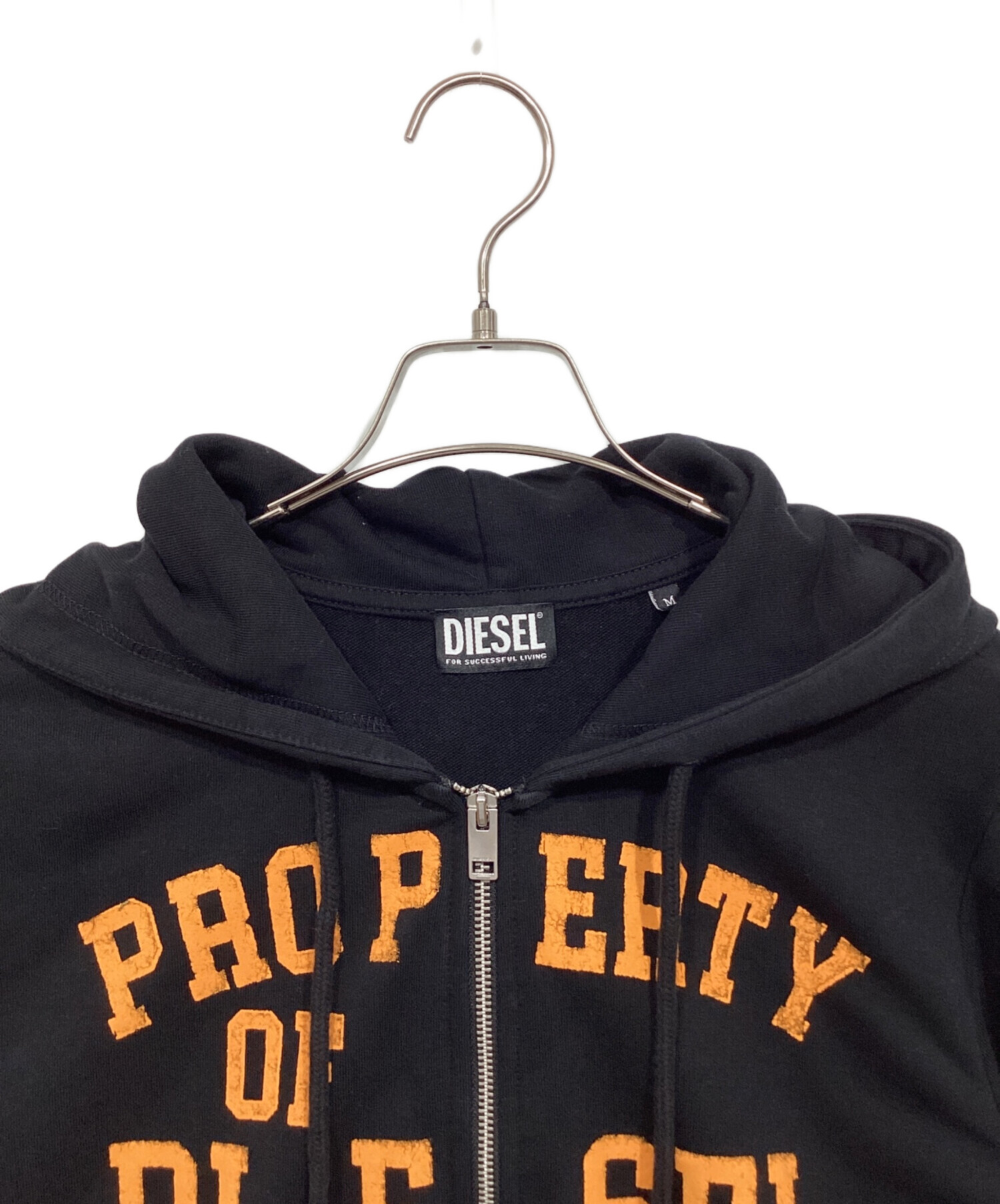 中古・古着通販】DIESEL (ディーゼル) ジップパーカー ブラック サイズ