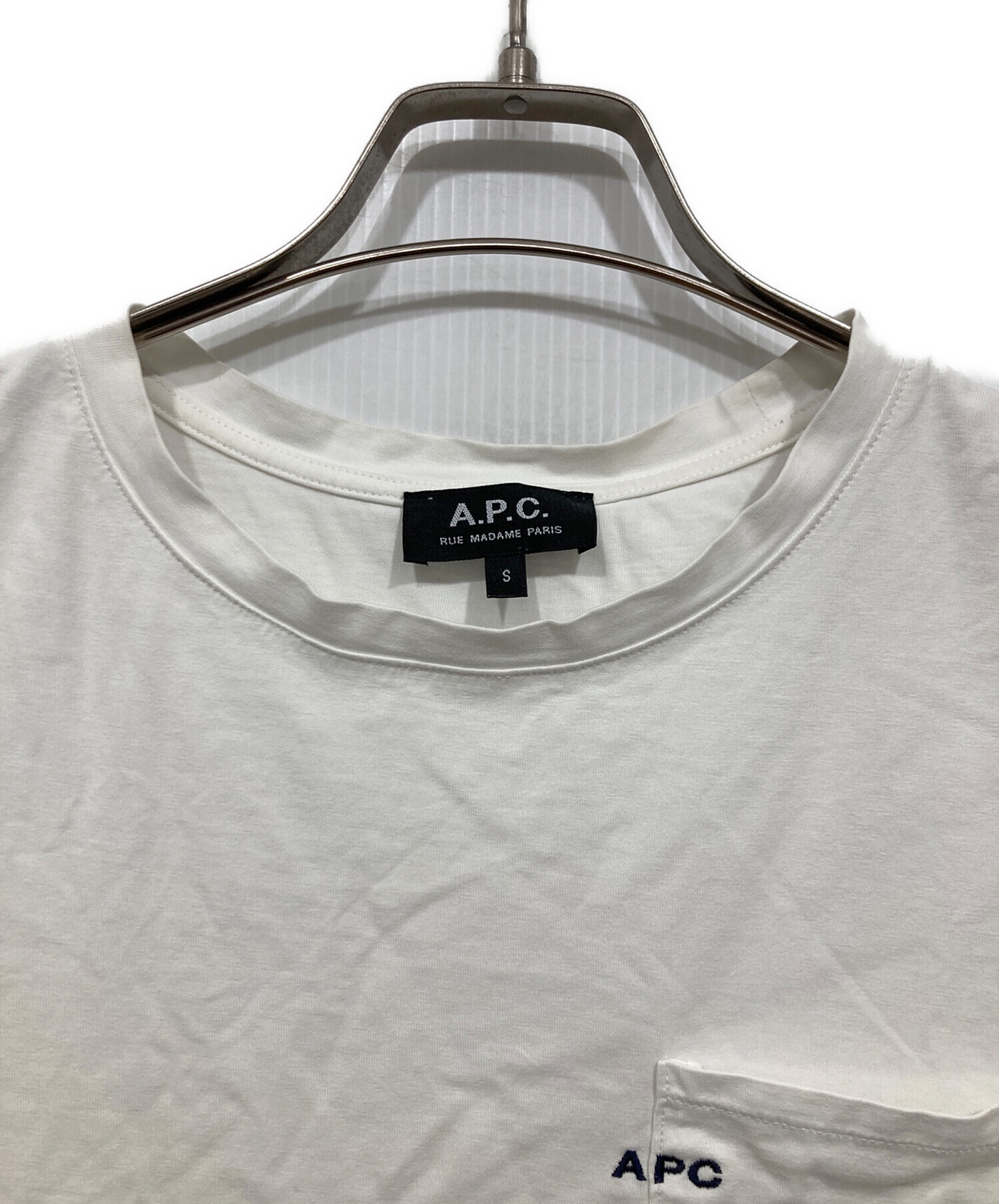 中古・古着通販】A.P.C. (アーペーセー) ポケットTシャツ ホワイト