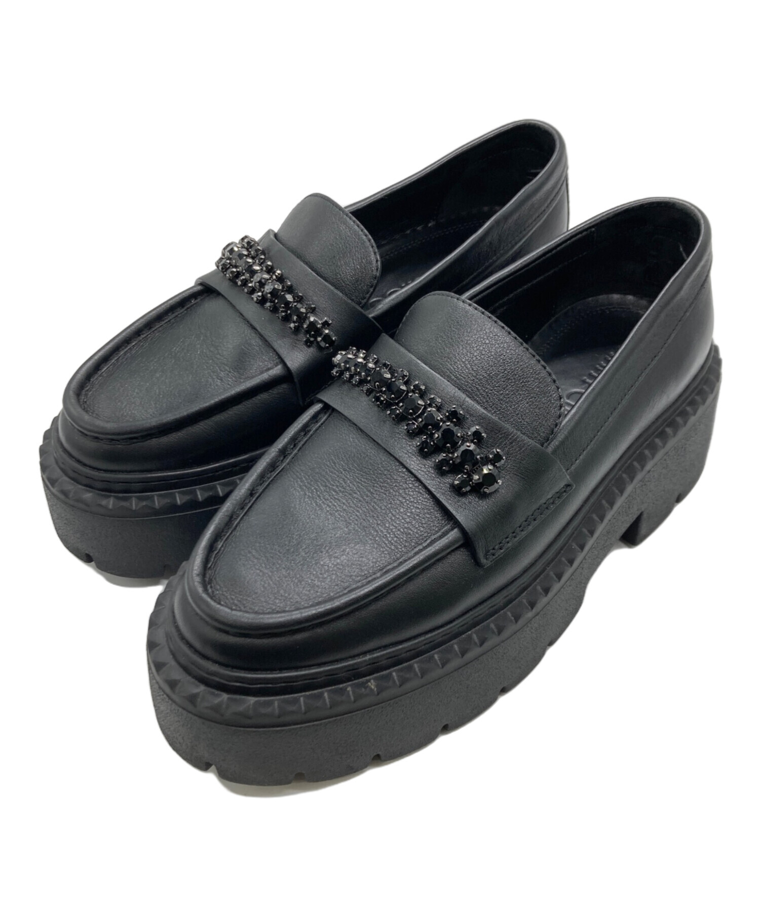 中古・古着通販】JIMMY CHOO (ジミーチュウ) 厚底ラインストーン