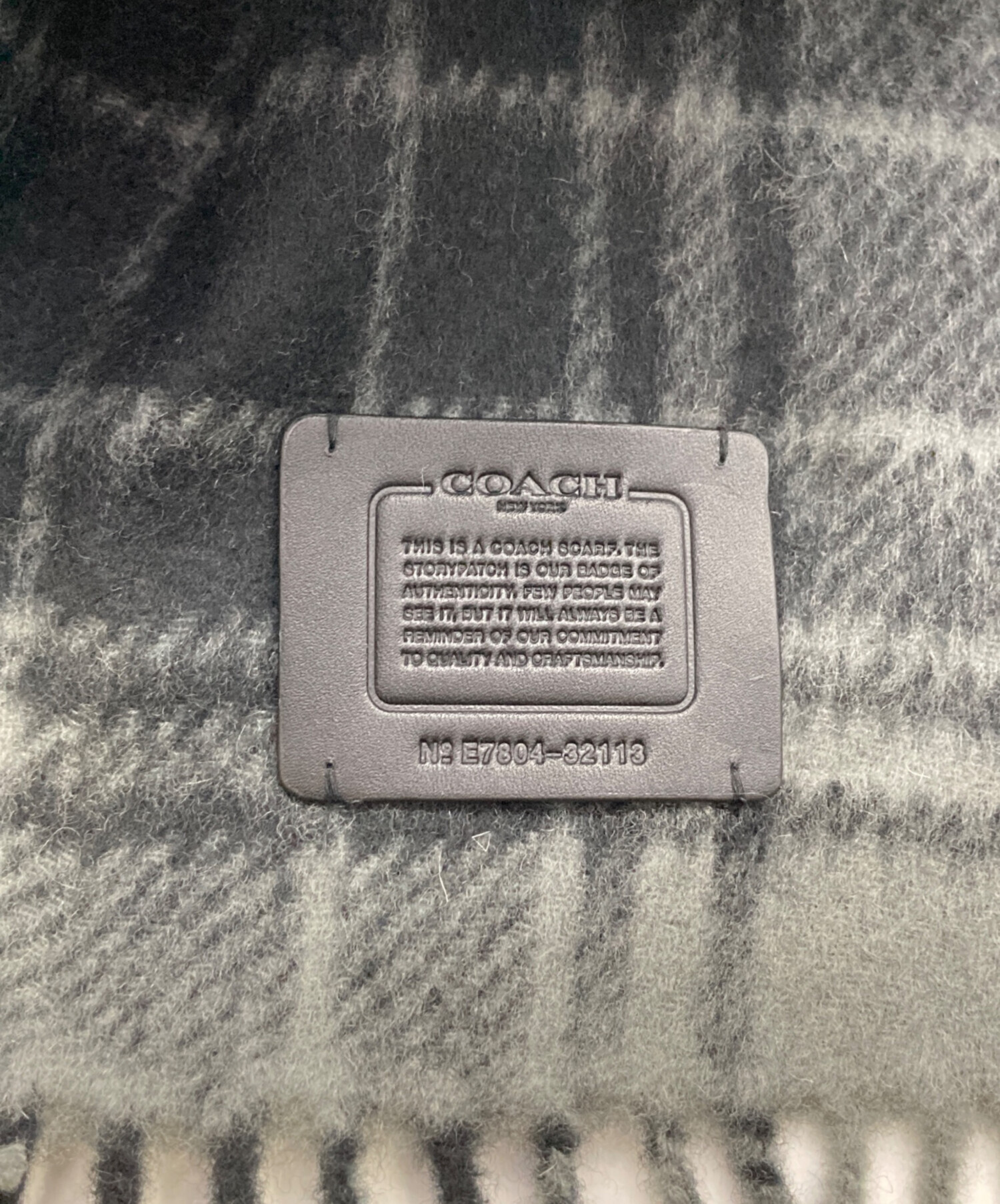 中古・古着通販】COACH (コーチ) チェックマフラー グレー 未使用品