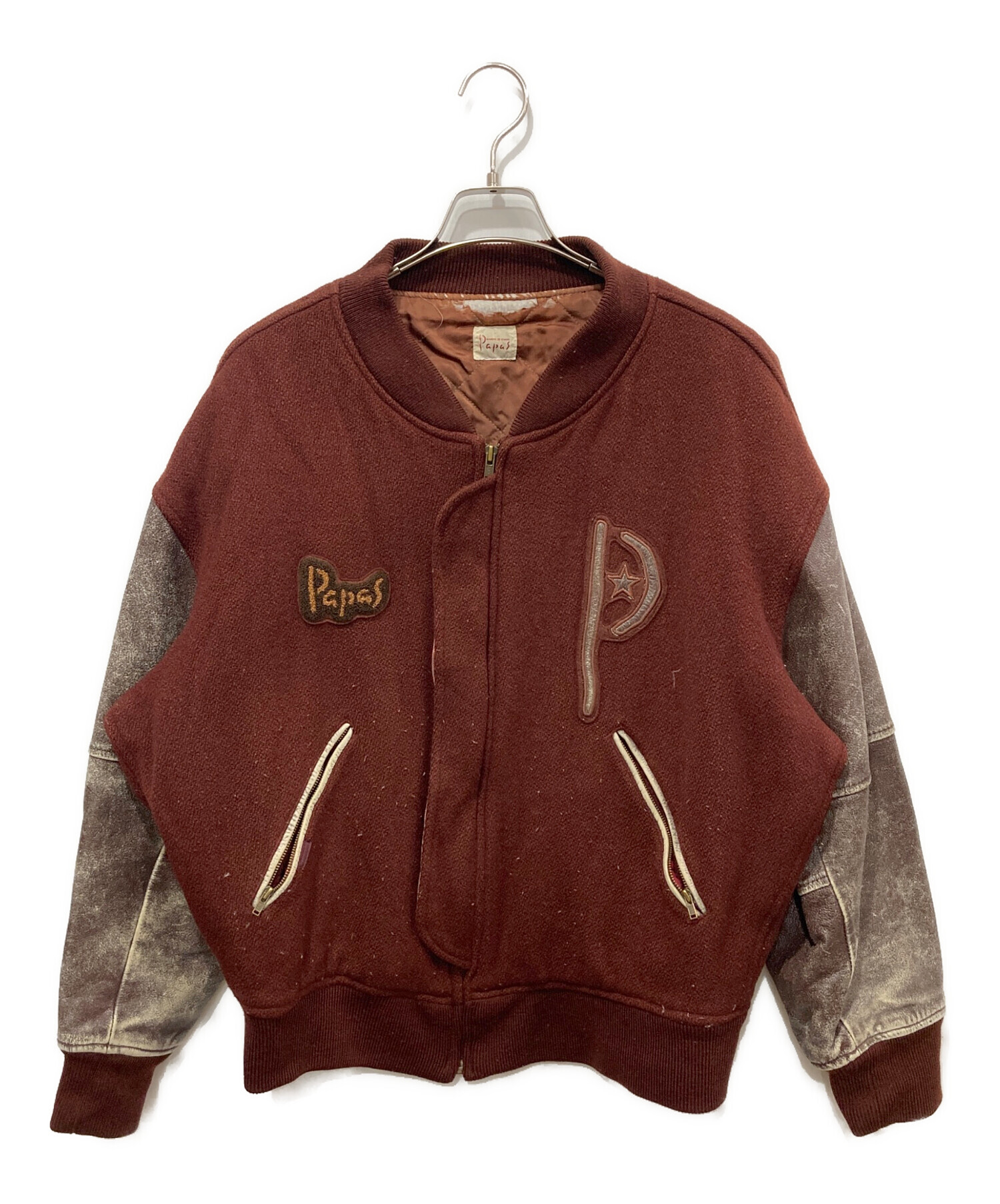 パパス　スタジャン 中古・古着通販】PAPAS (パパス) スタジャン レッド サイズ:M