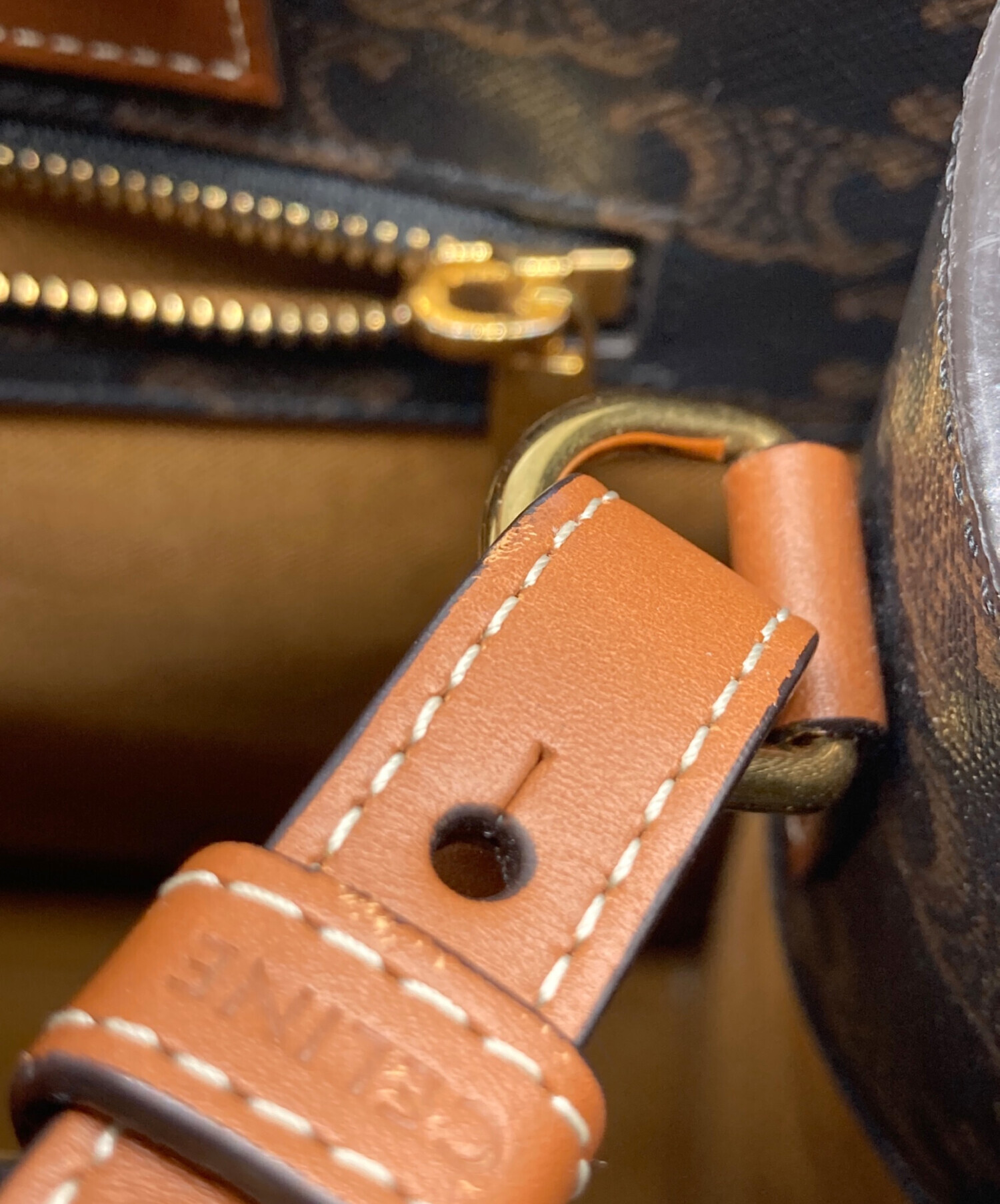 中古・古着通販】CELINE (セリーヌ) トートバッグ ブラック×ブラウン