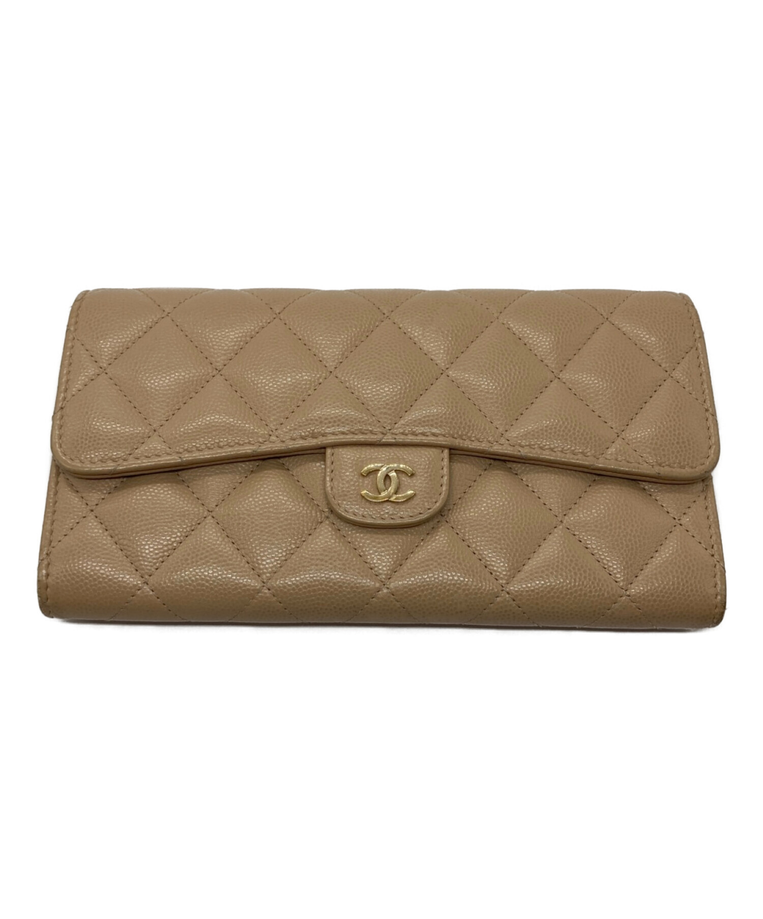 中古・古着通販】CHANEL (シャネル) キャビアスキンフラップロング