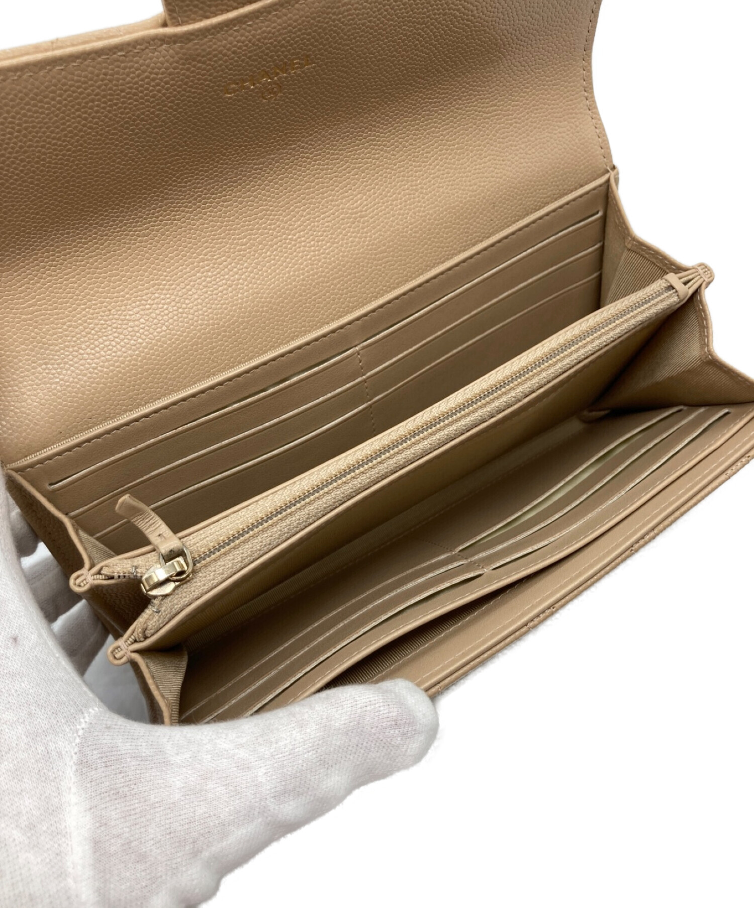 中古・古着通販】CHANEL (シャネル) キャビアスキンフラップロング