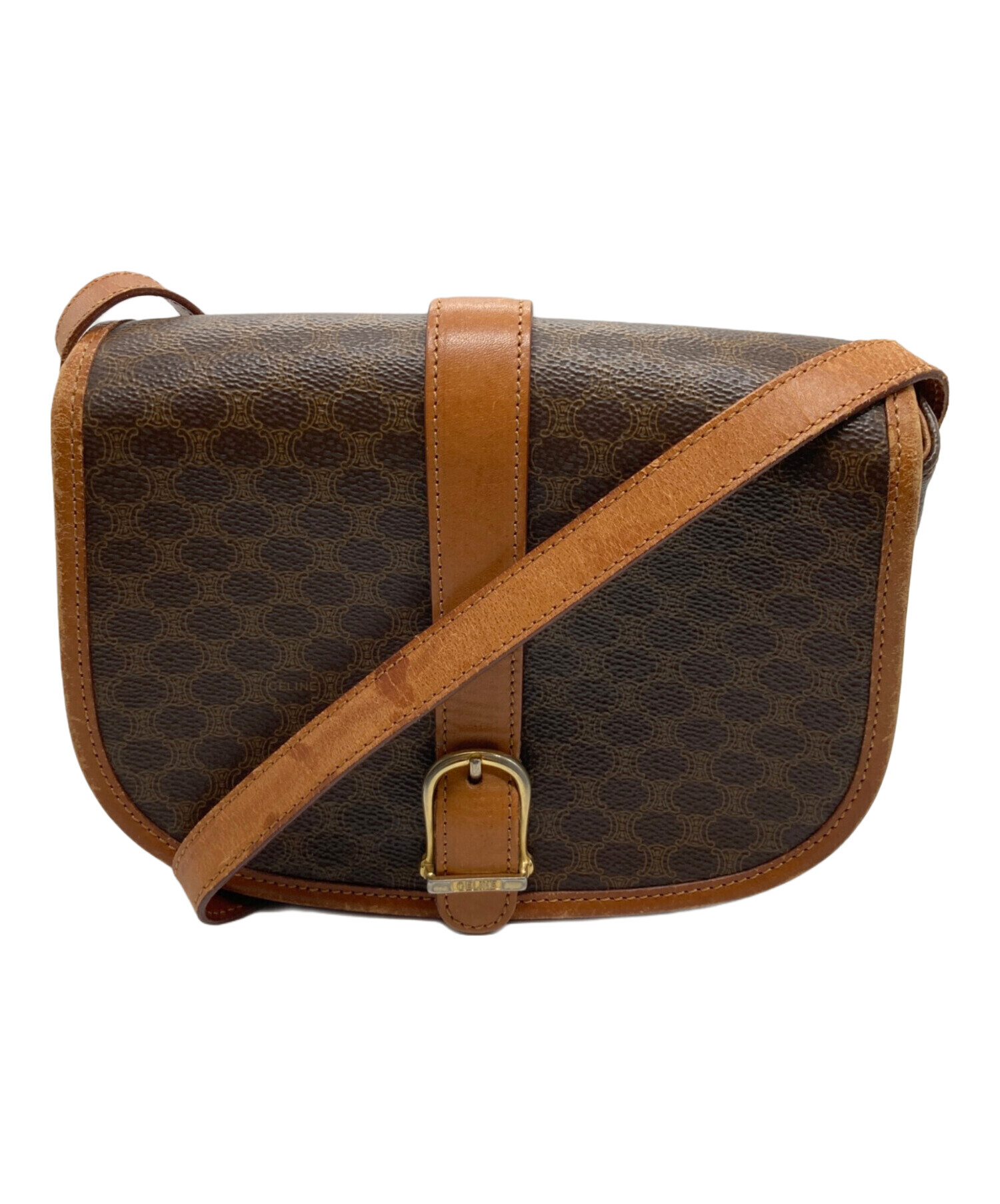 セリーヌ　マカダム柄　ショルダーバック　斜めがけ　ブラウン 楽天市場】CELINE セリーヌ マカダム柄 ブラゾン柄 ショルダー