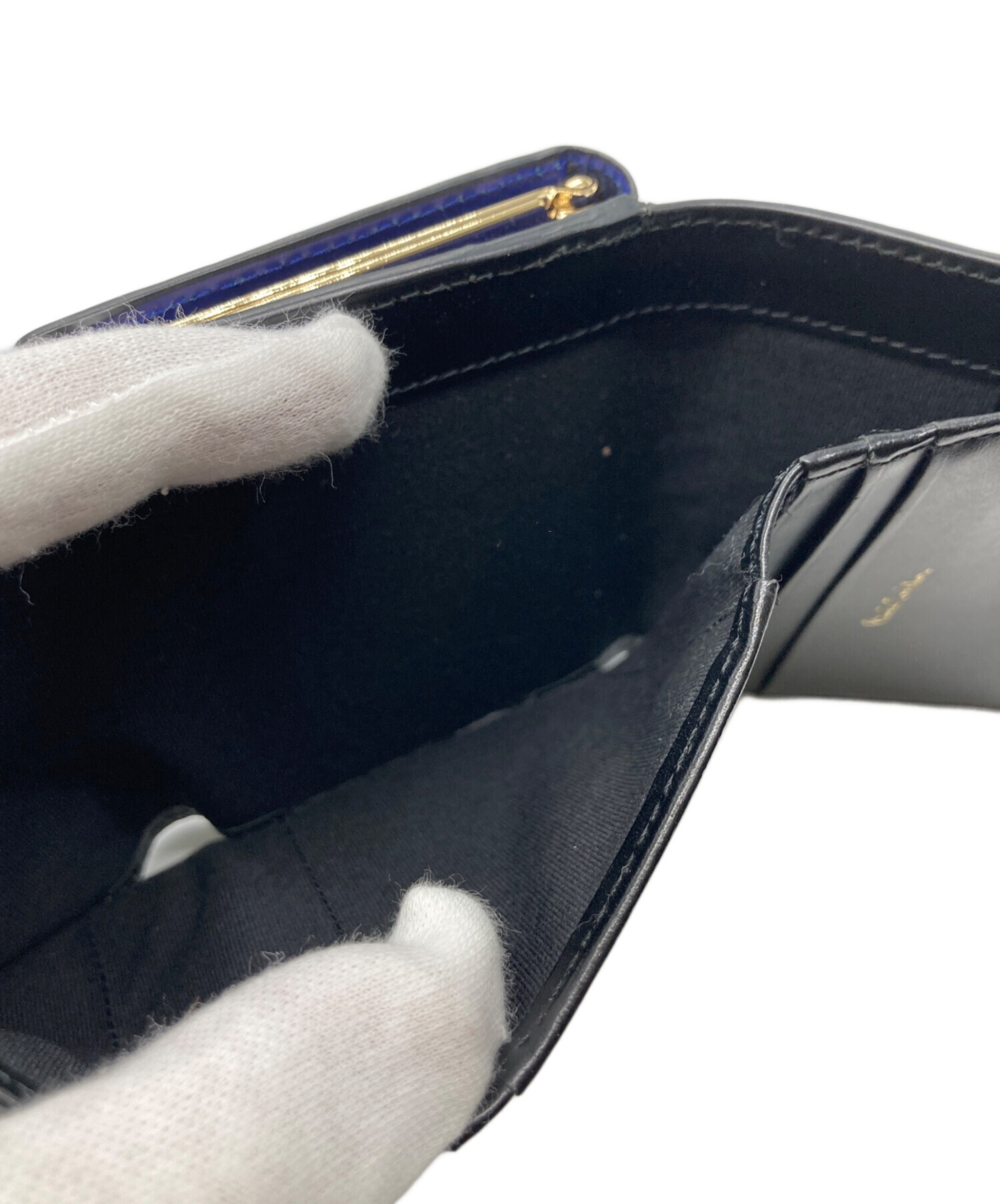 中古・古着通販】PAUL SMITH (ポールスミス) 3つ折り財布 ブラック