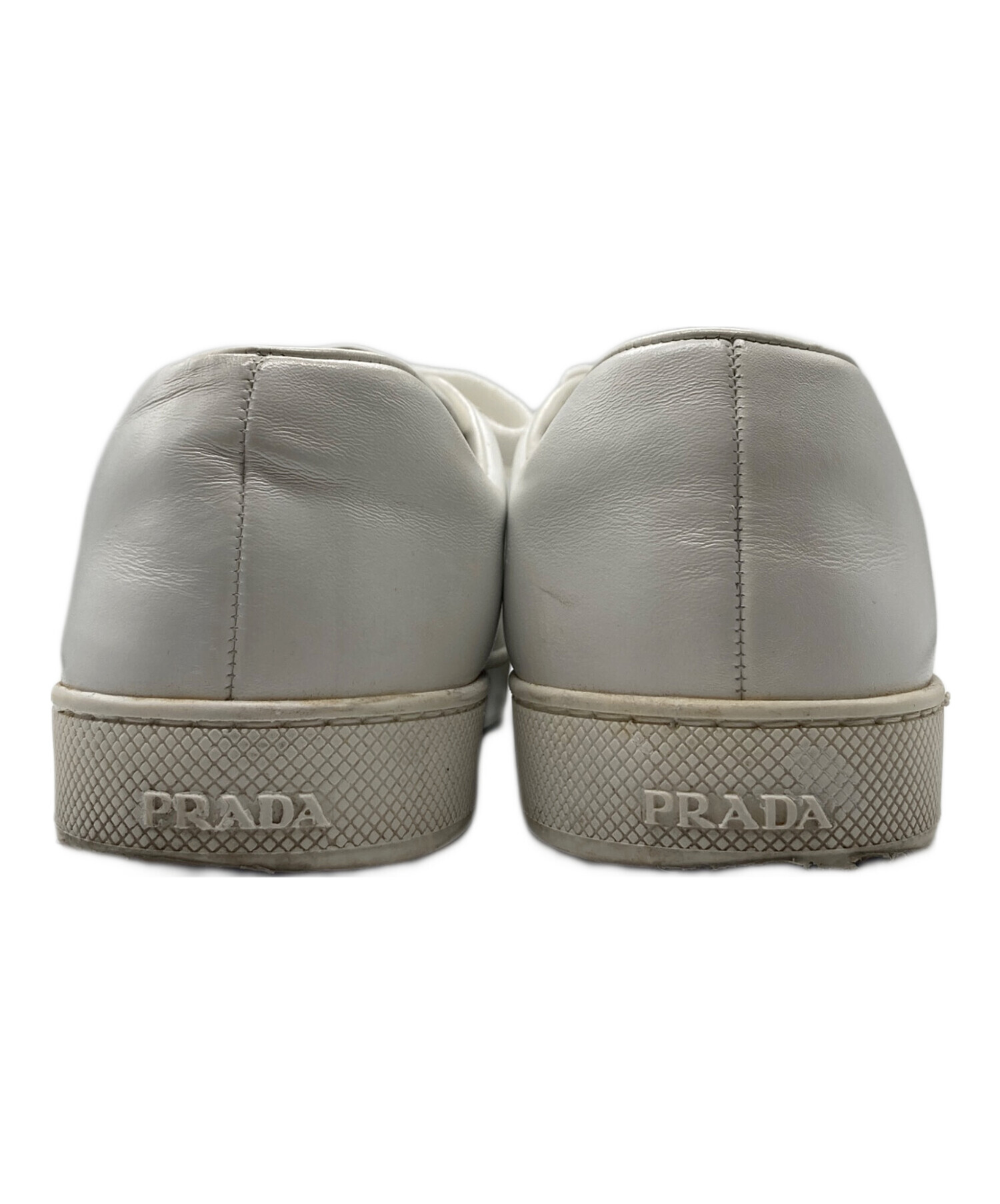 中古・古着通販】PRADA (プラダ) レザースニーカー ホワイト サイズ:39