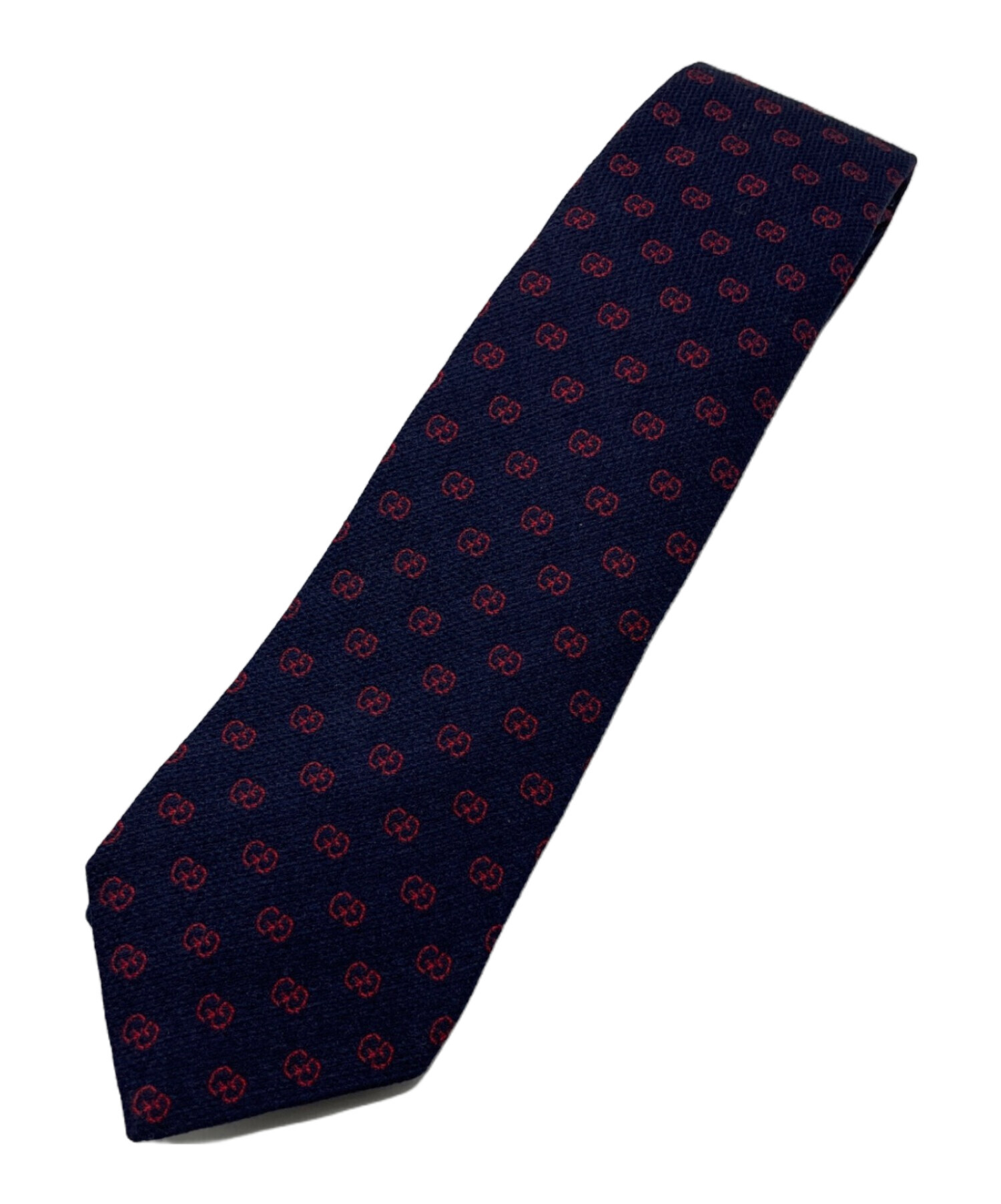 中古・古着通販】GUCCI (グッチ) GG柄シルクネクタイ ネイビー×レッド