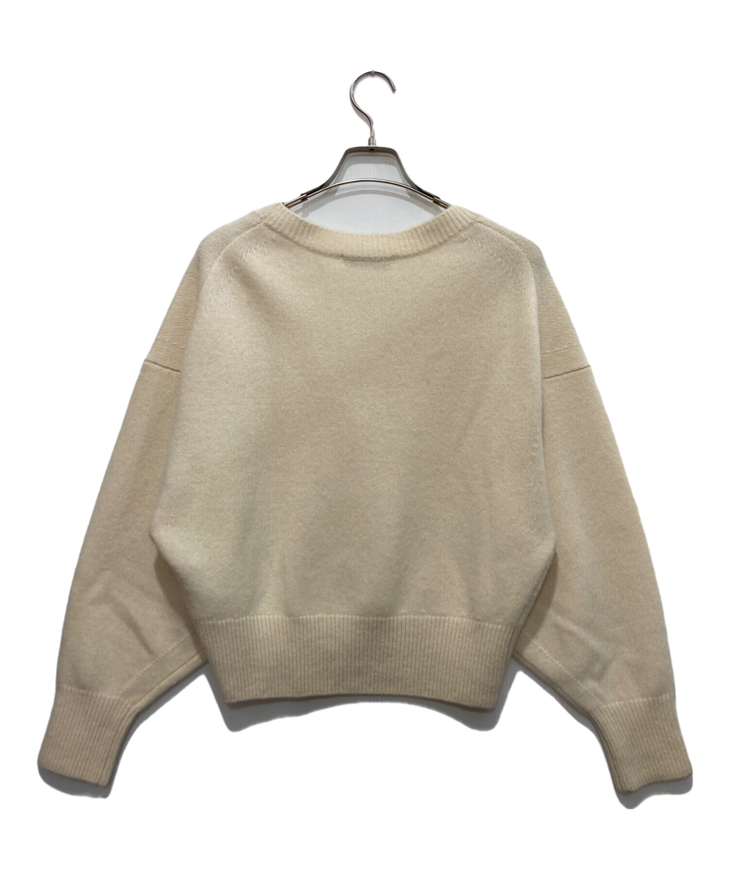 NOBLE カシミヤ混Vネックパフスリーブカーディガン カシミヤ混V