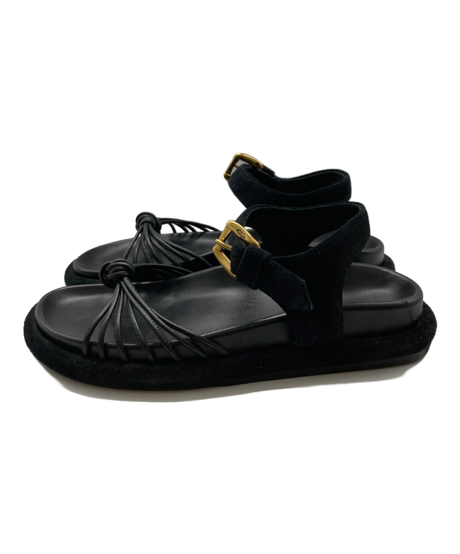 J&M DAVIDSON◇STRAPPY KNOTTEDサンダル/サンダル/37/ブラウン/レザー