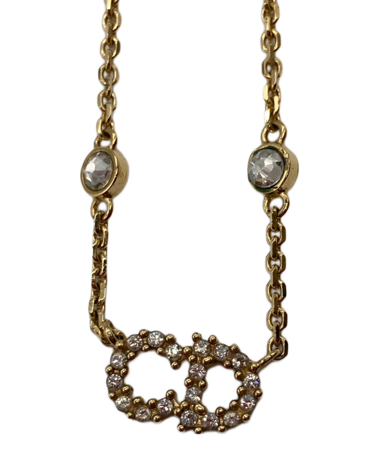 中古・古着通販】Dior (ディオール) CDロゴラインストーンネックレス