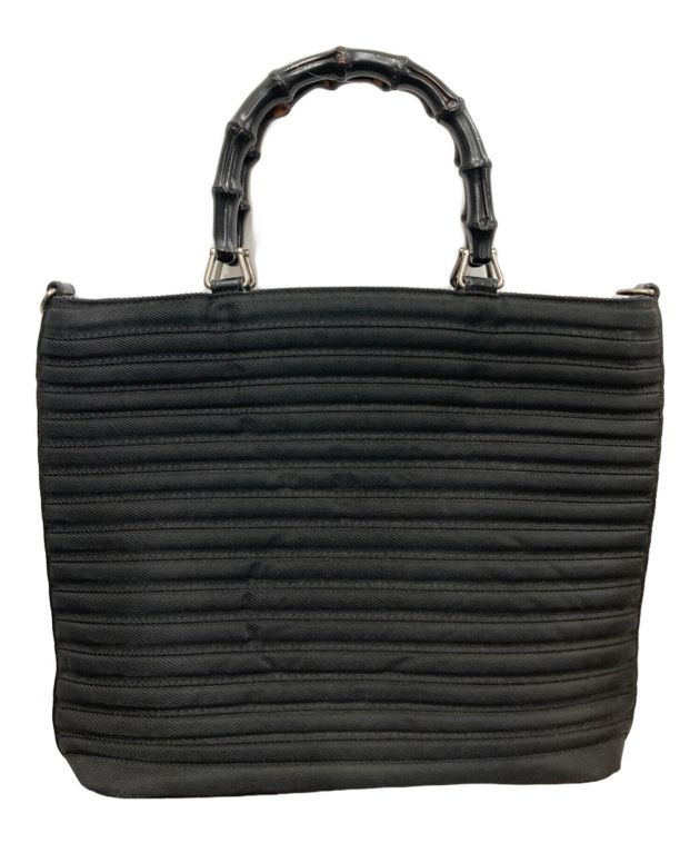 【waka】 GUCCI グッチ バンブー ハンドバッグ ブラック 中古・古着通販】GUCCI (グッチ) バンブーハンドバッグ/グッチ