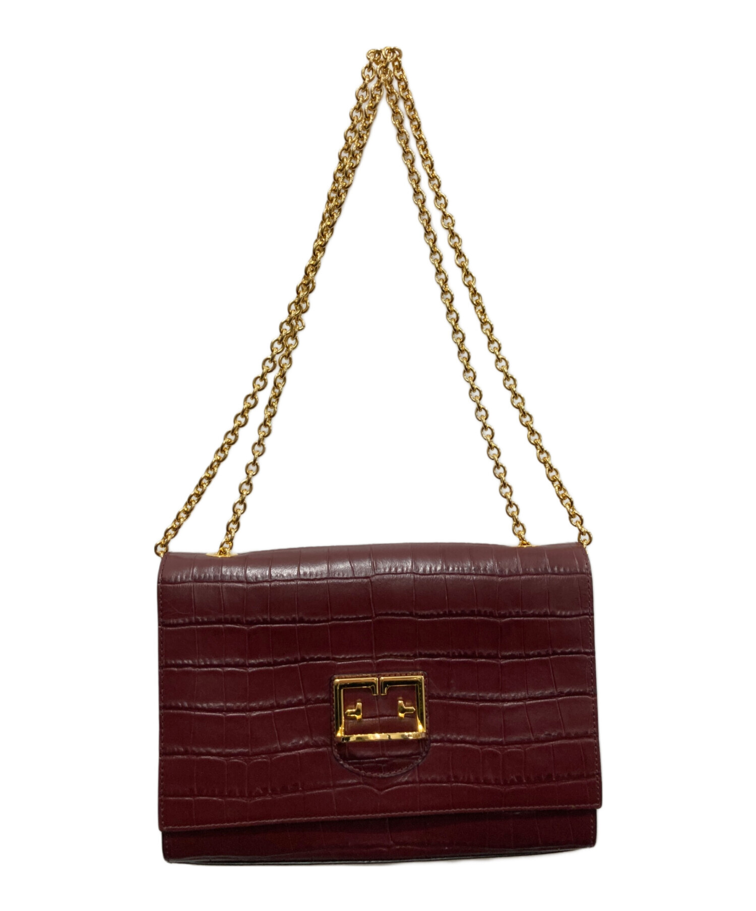 中古・古着通販】FURLA (フルラ) チェーンストラップクロコ型押し 
