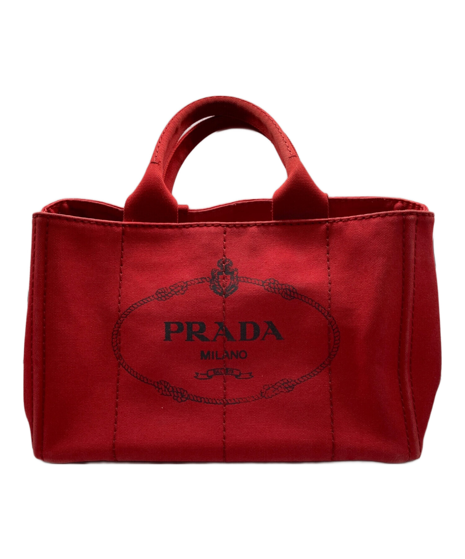 中古・古着通販】PRADA (プラダ) ハンドバッグ/カナパ レッド 