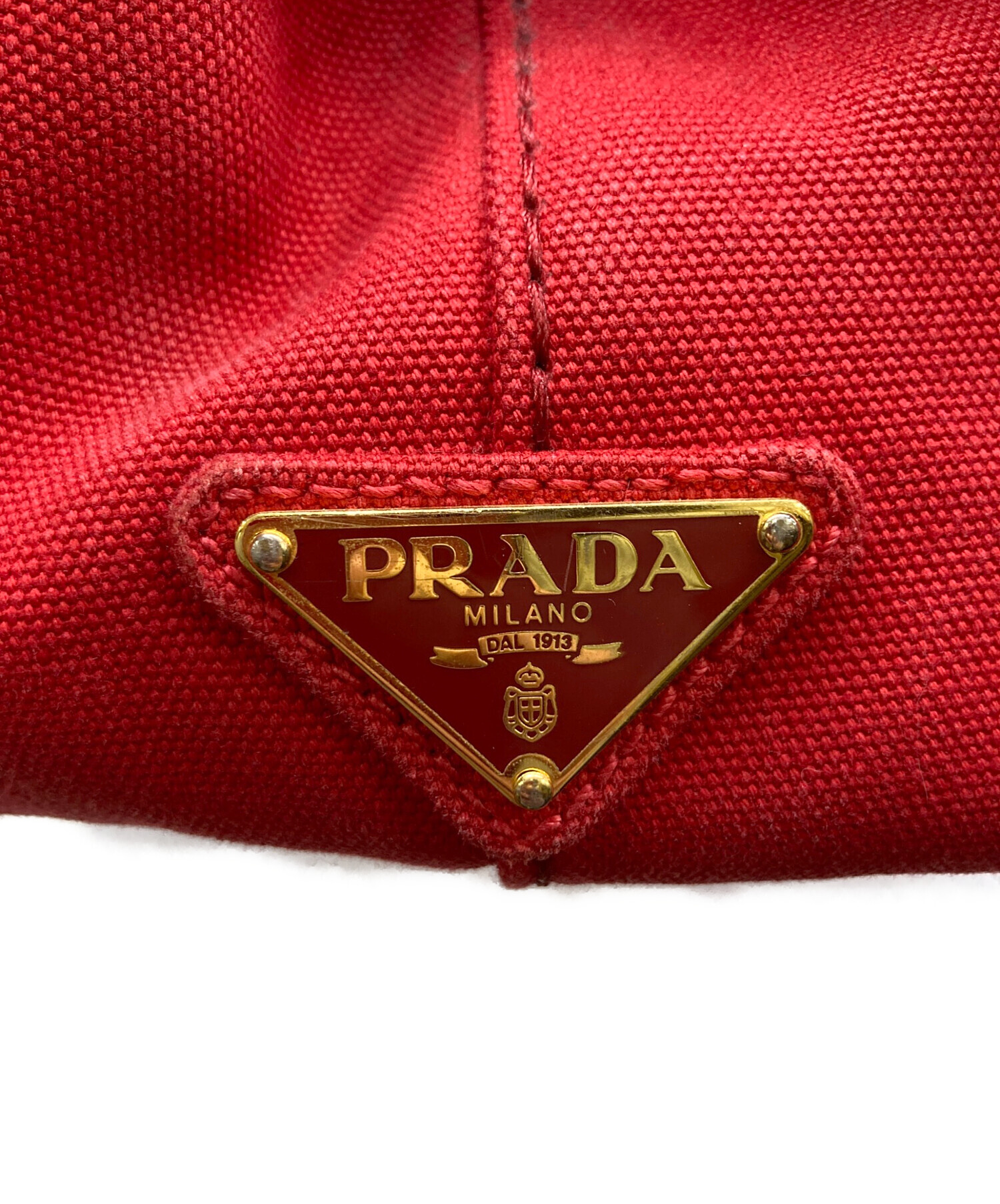 中古・古着通販】PRADA (プラダ) ハンドバッグ/カナパ レッド