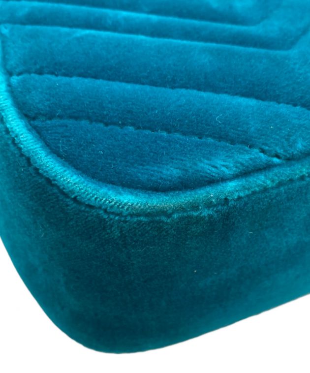 GUCCIベロアvintageバッグ✦ 中古・古着通販】GUCCI (グッチ) ベロアショルダーバッグ ターコイズ