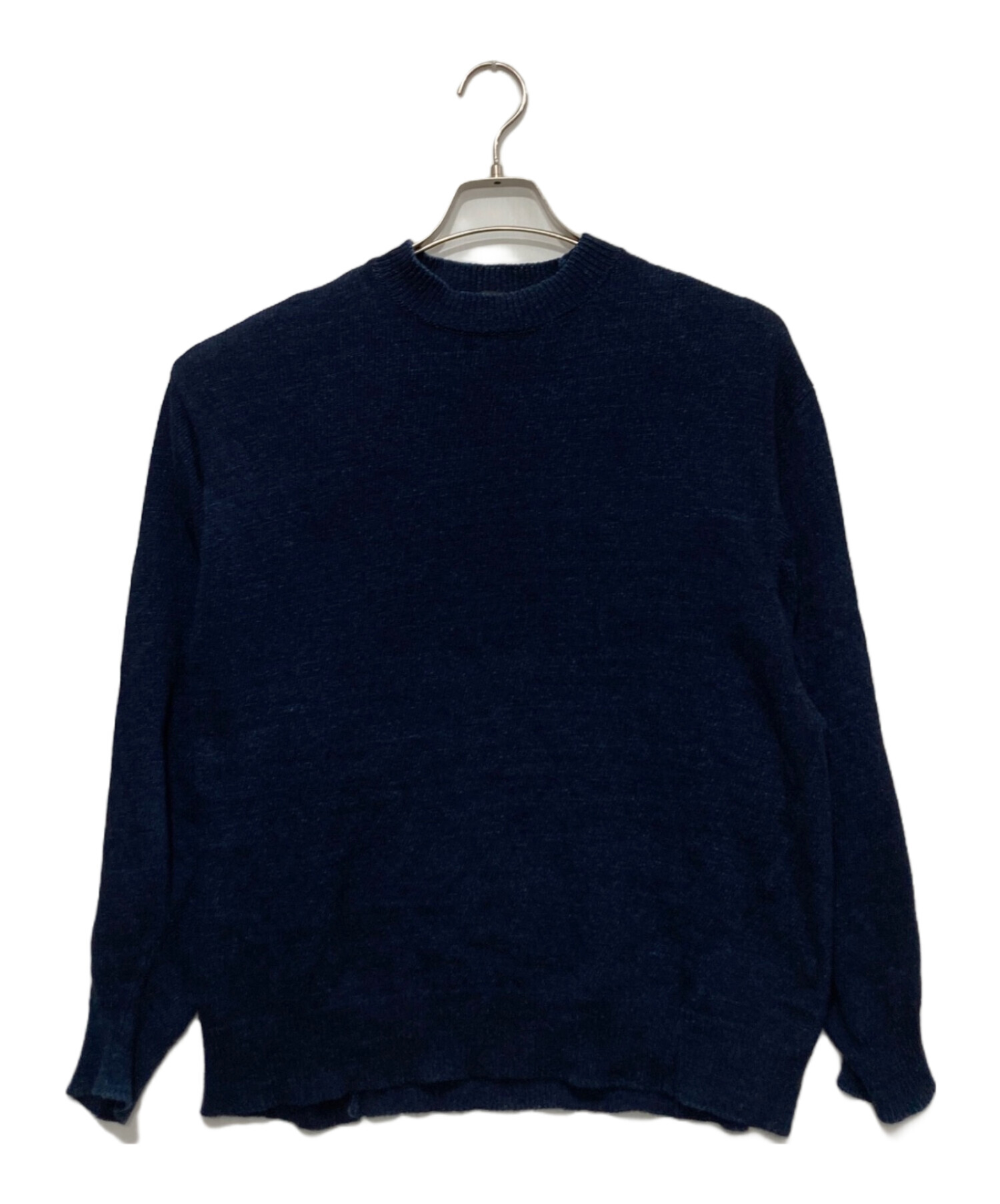 comoli ハンドクルーネックニット　ネイビー 中古・古着通販】COMOLI (コモリ) コットンクルーネックニット