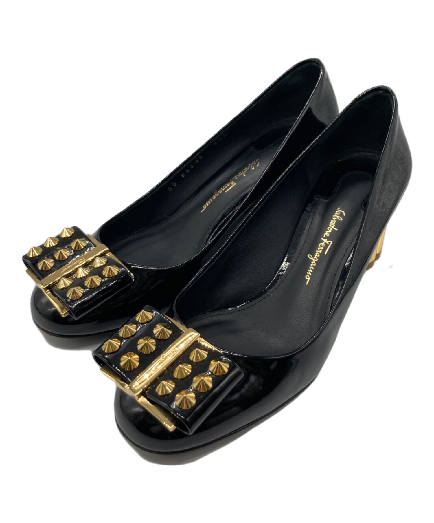 Salvatore Ferragamo カーフ、パテントパンプス 中古・古着通販】Salvatore Ferragamo (サルヴァトーレ フェラガモ