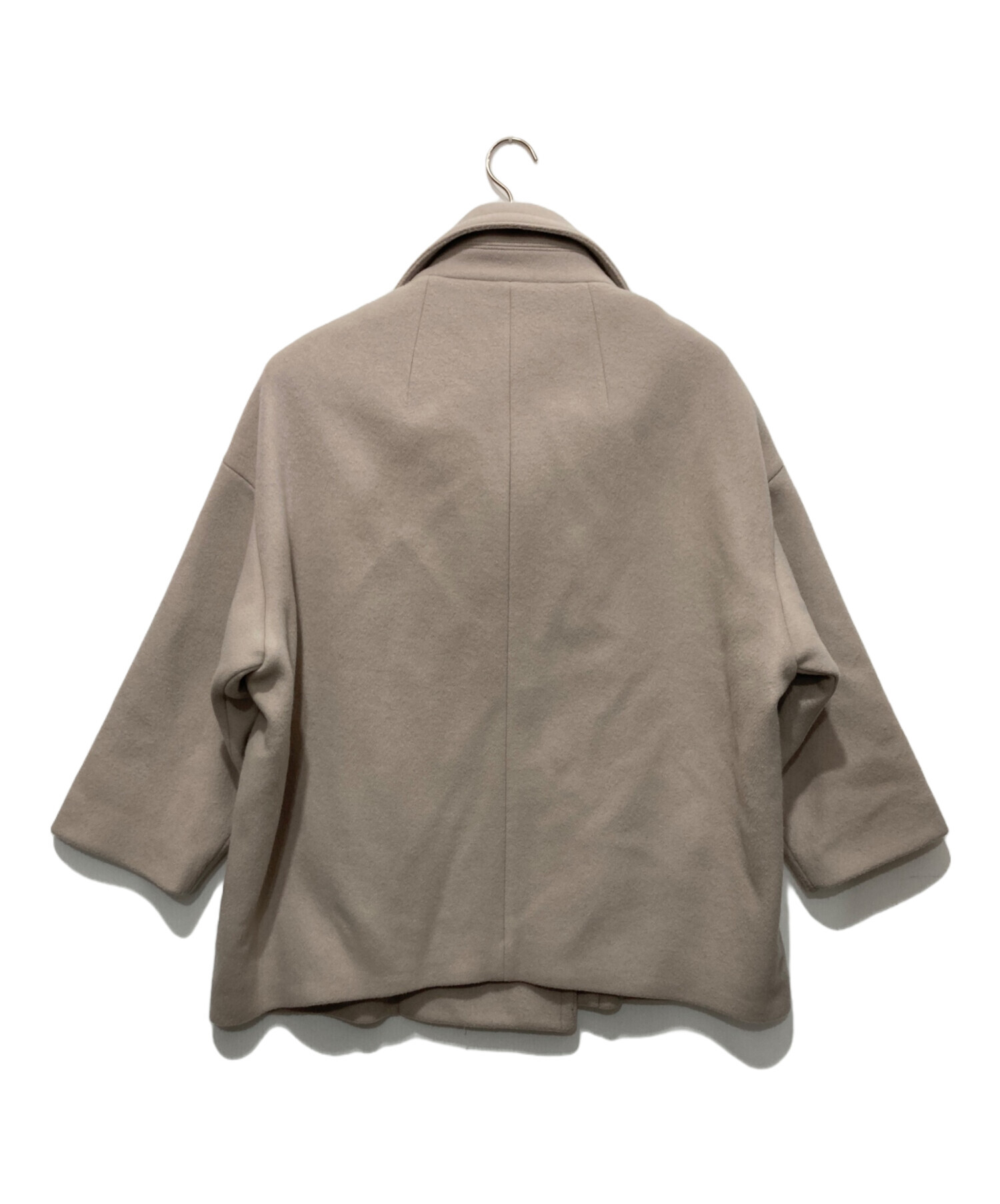 noble スタンドカラーオーバーコートベージュ