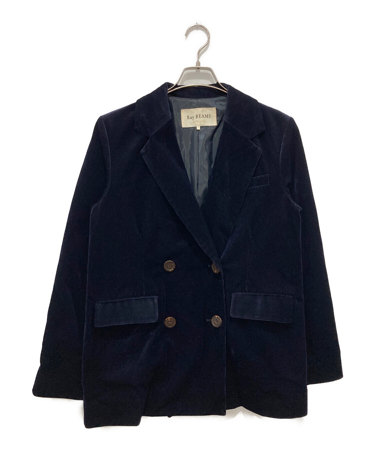 【BEAMS】コーディロイ テーラードジャケット ネイビー XLサイズ 中古・古着通販】RAY BEAMS (レイ ビームス) コーデュロイ風テーラード