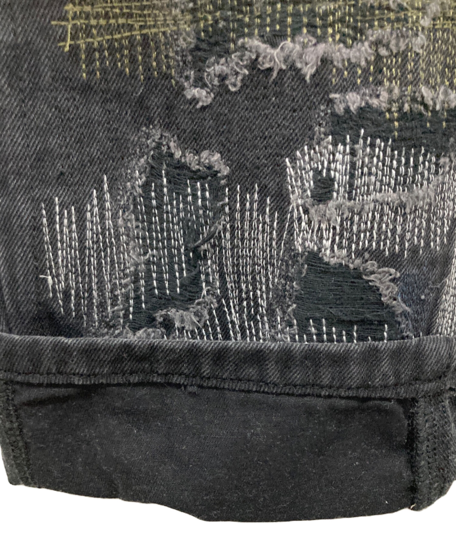 中古・古着通販】WANNA (ワナ) ダメージ加工デニムパンツ ブラック 