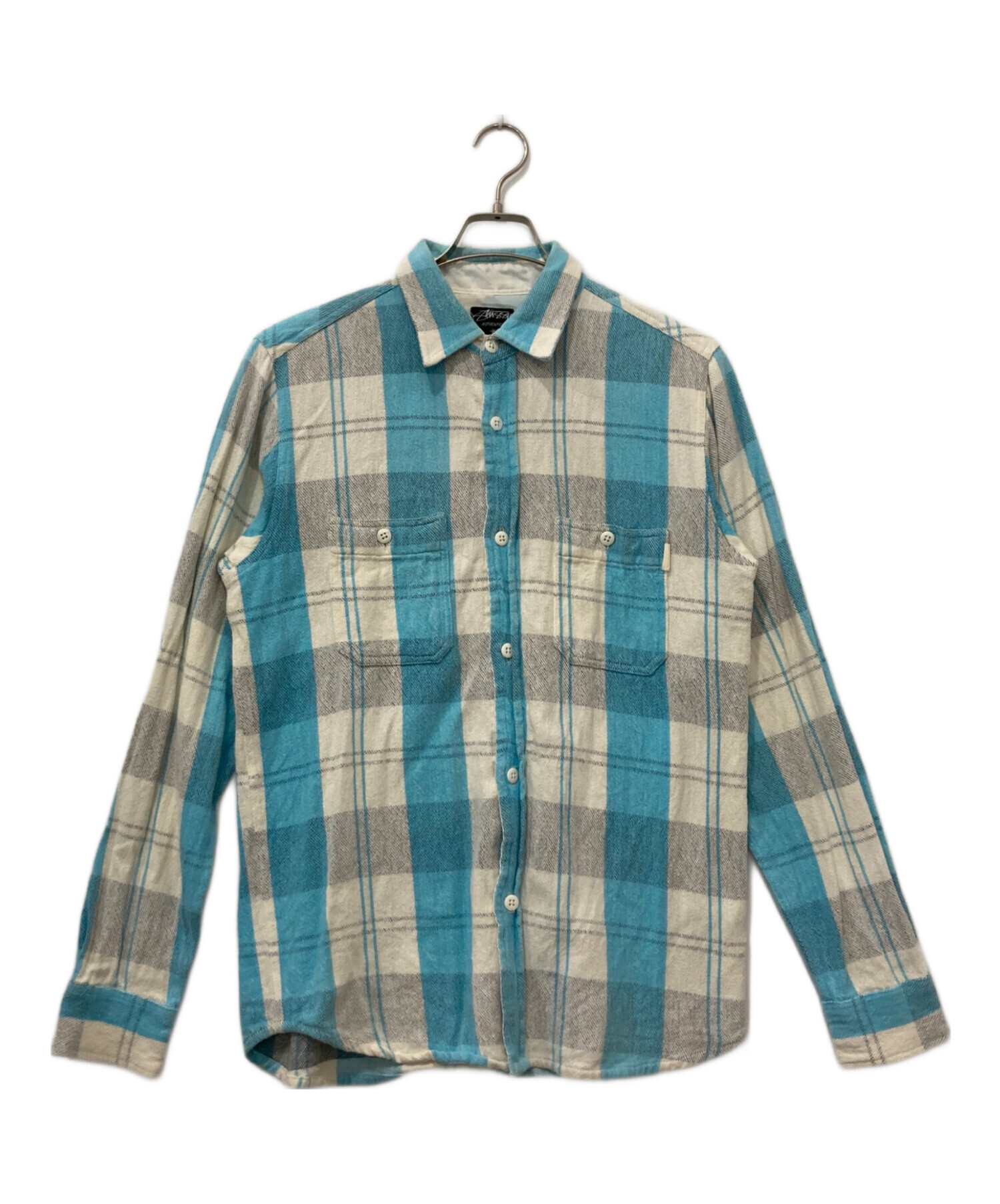 Stussy Burly Gear M ネイビー系チェックシャツ Stussy Burly Gear M