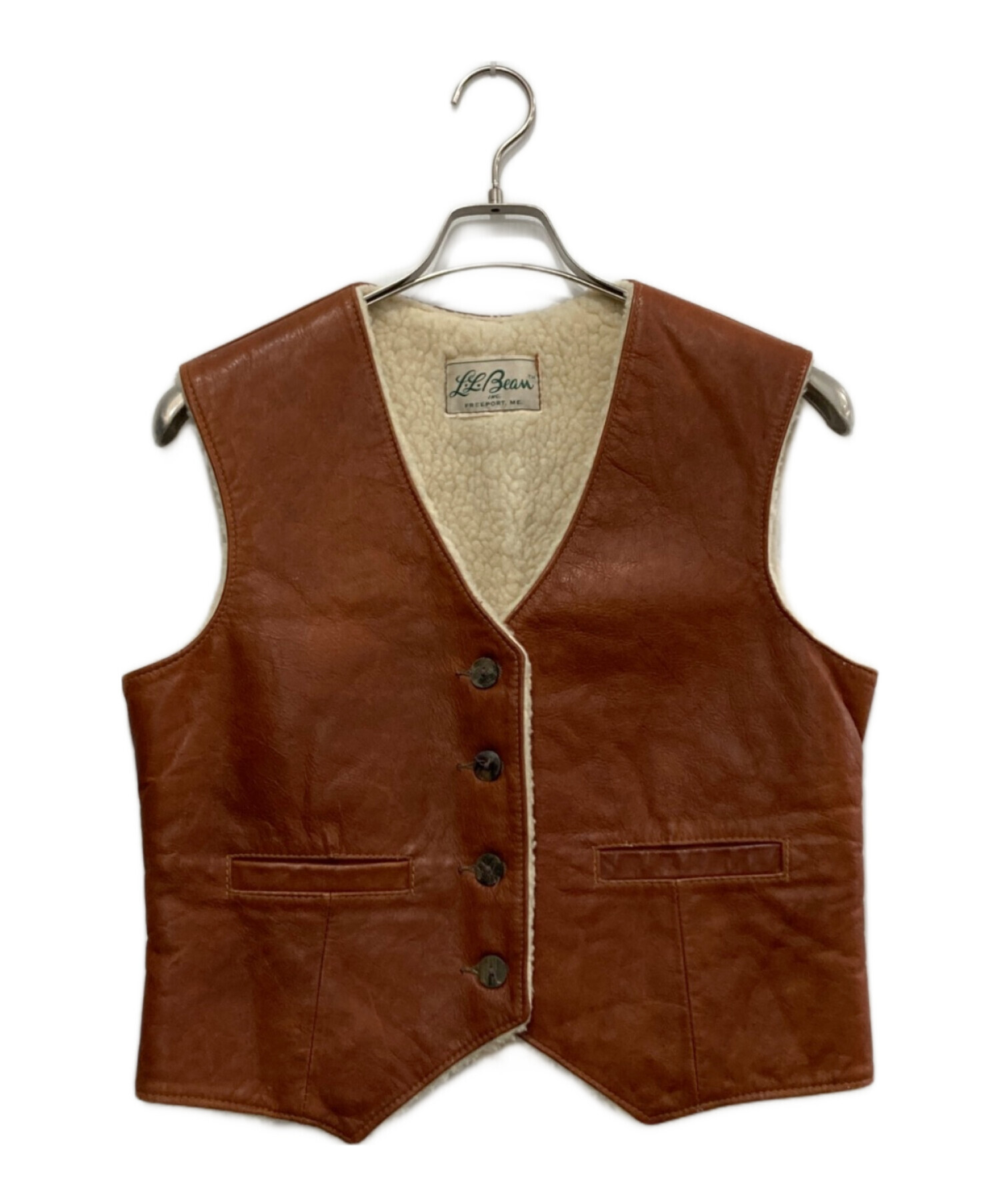 中古・古着通販】L.L.Bean (エルエルビーン) 裏ボアレザーベスト 