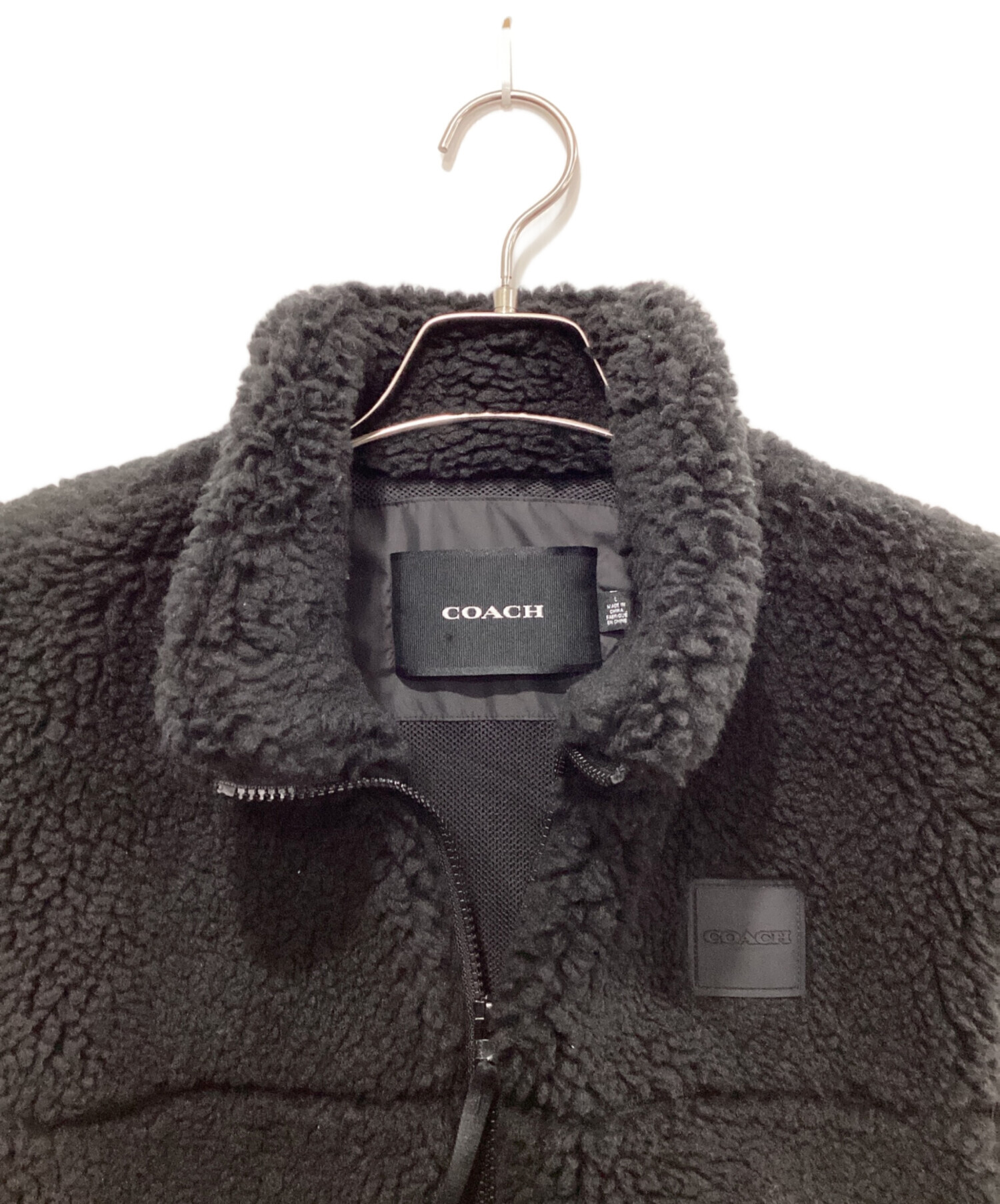 中古・古着通販】COACH (コーチ) シェルパベスト ブラック サイズ:L 