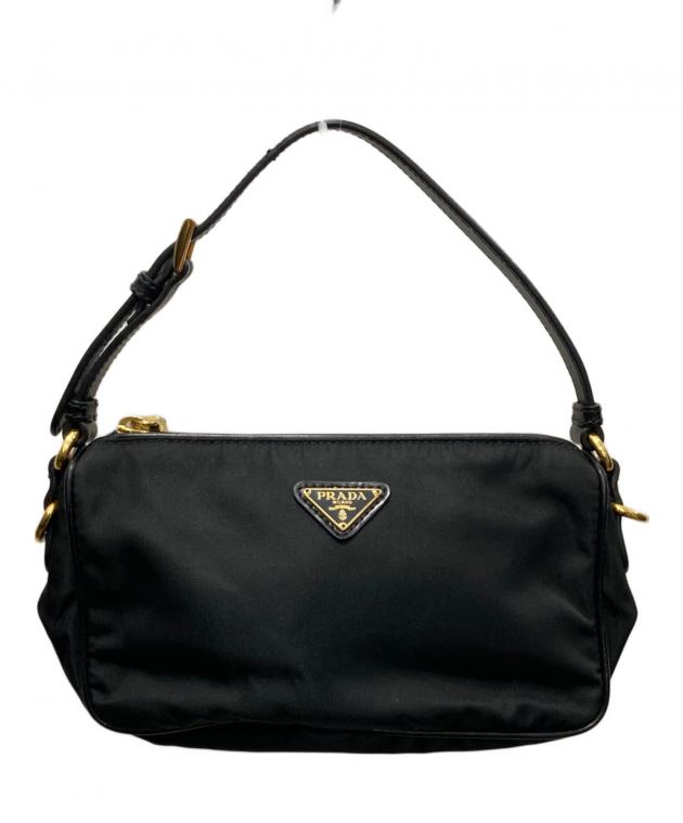 PRADA 2way ショルダーバッグ ナイロン ブラック 中古・古着通販】PRADA (プラダ) 2WAYナイロンショルダーバッグ