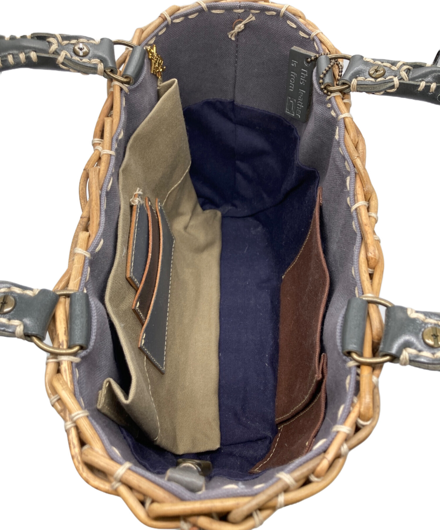 中古・古着通販】ebagos (エバゴス) HIRAMEITA/カゴバッグ ベージュ