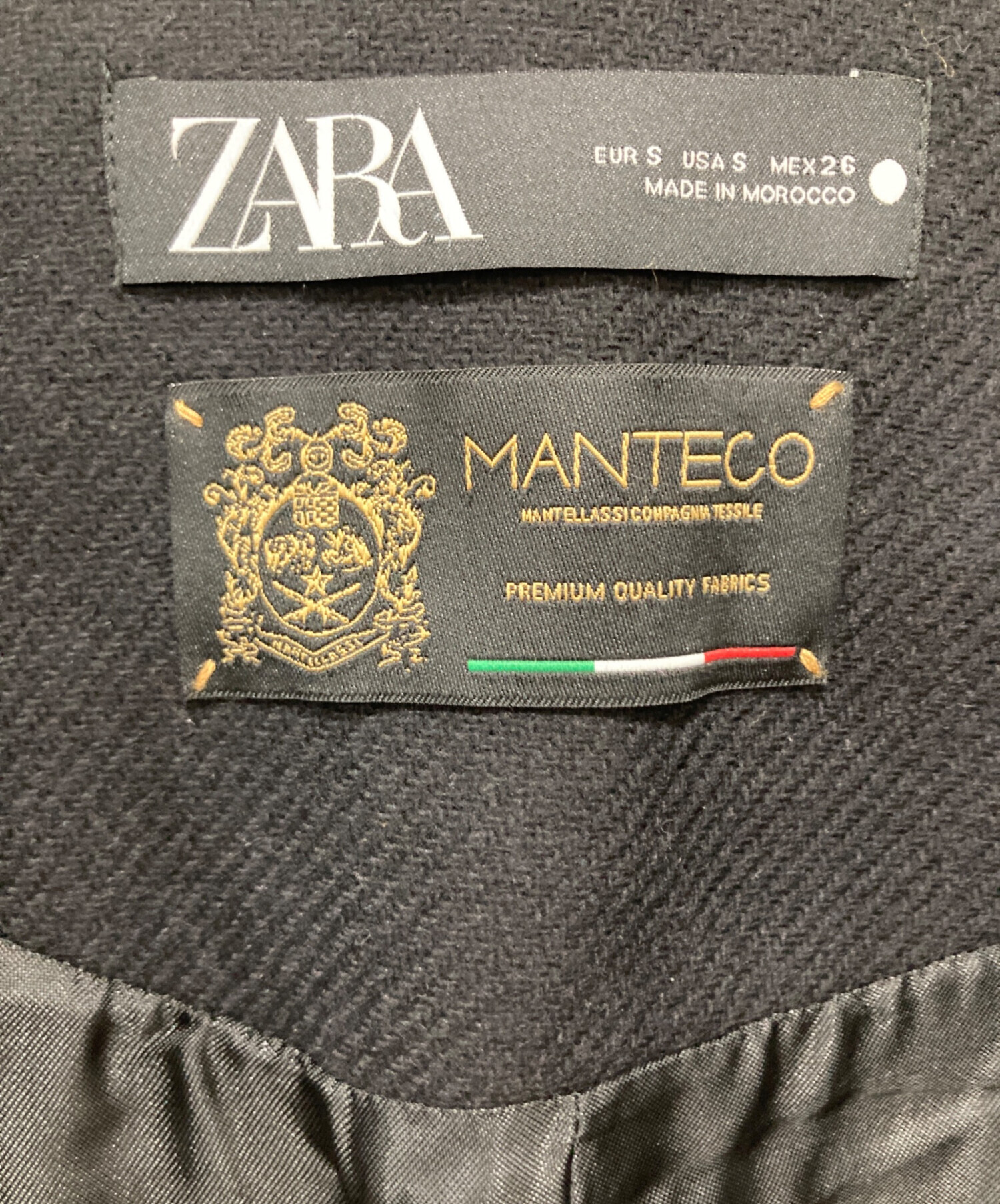 中古・古着通販】ZARA (ザラ) Mantecoポンチョ ブラック サイズ:S
