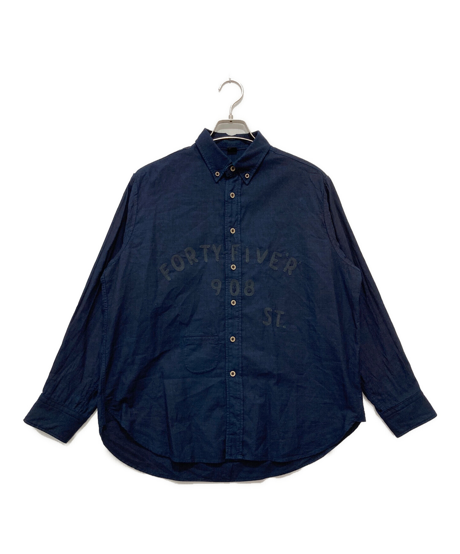 45R フォーティーファイブアール Tシャツ・カットソー L 紺 【古着】【中古】【送料無料】 45R - 45R フォーティーファイブアール Tシャツ・カットソー M 紺