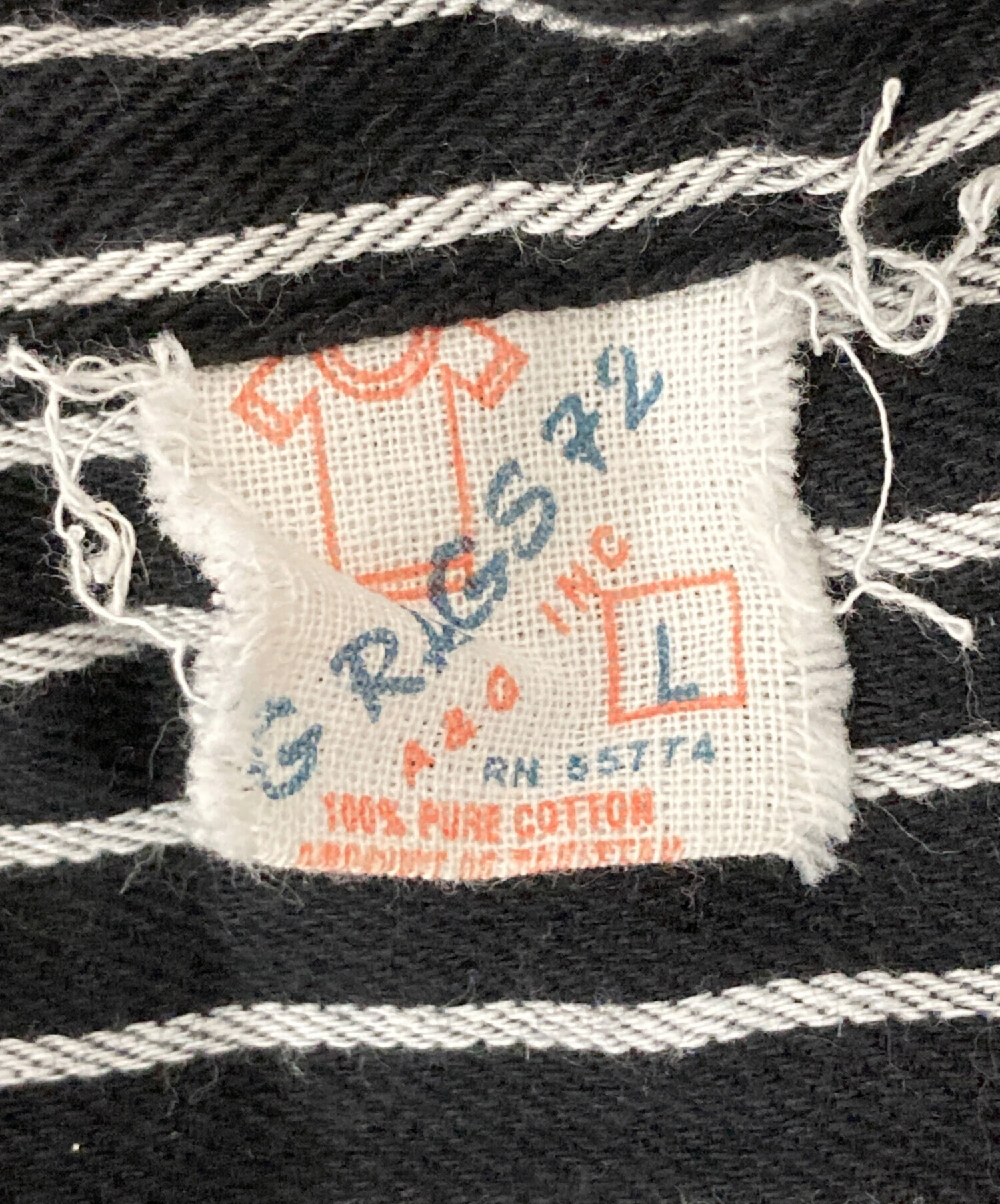中古・古着通販】GRAGS (グラス) ストライプスモッグシャツ ブラック 