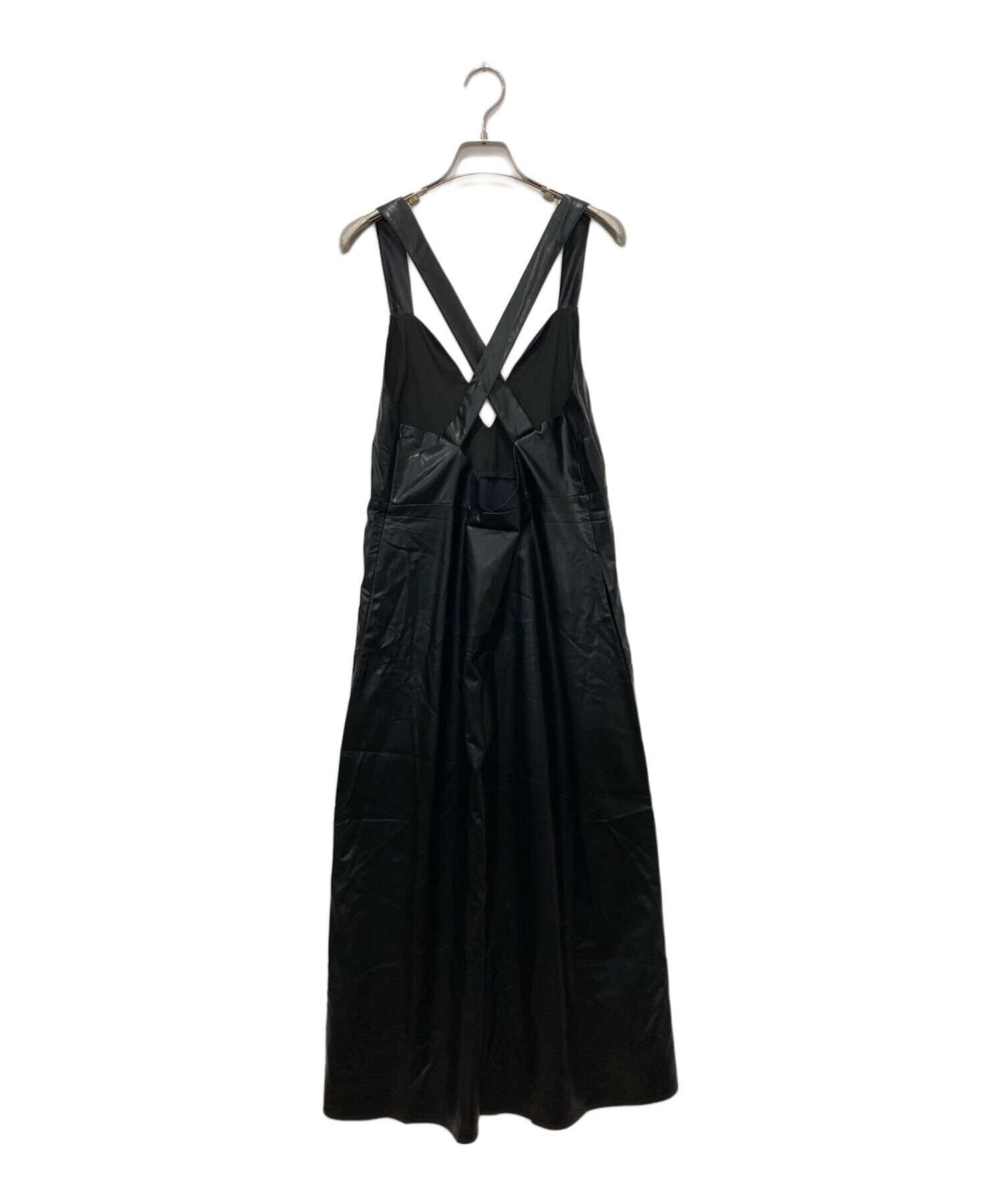 中古・古着通販】sahara (サハラ) フェイクレザーキャミワンピース