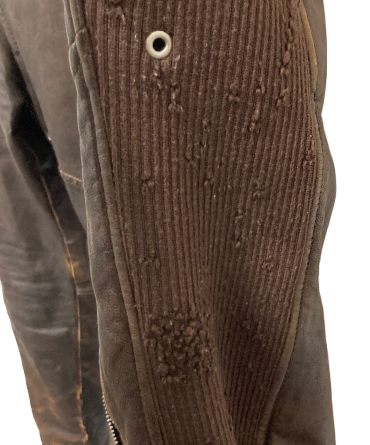 中古・古着通販】Varde77 (バルデセブンティセブン) リブ切替レザー