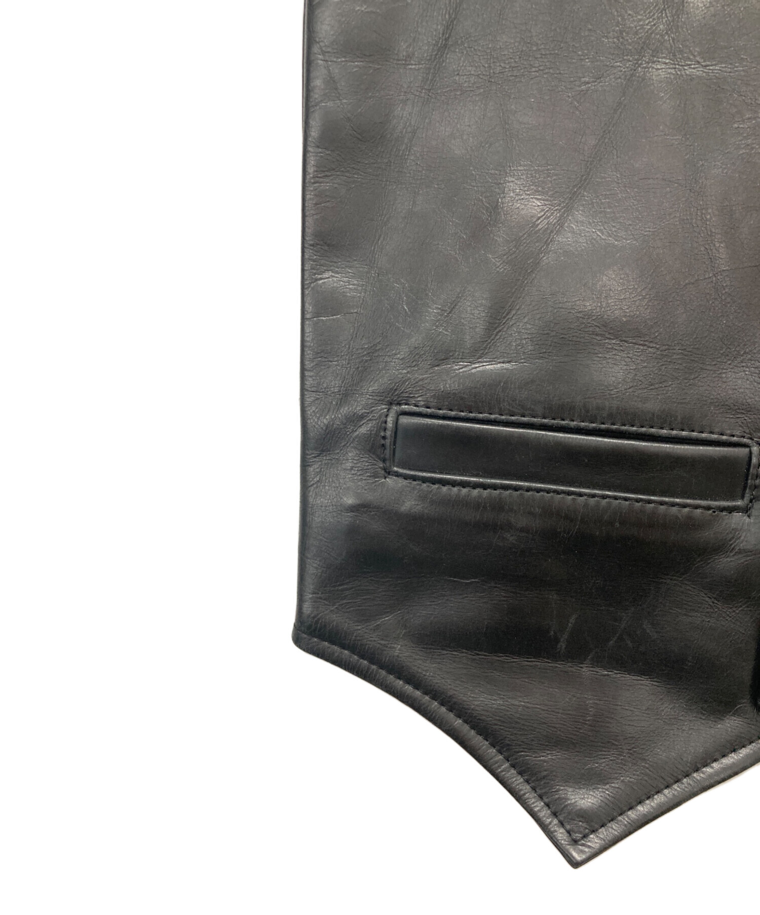 中古・古着通販】BIKERS (バイカーズ) レザーベスト ブラック サイズ 