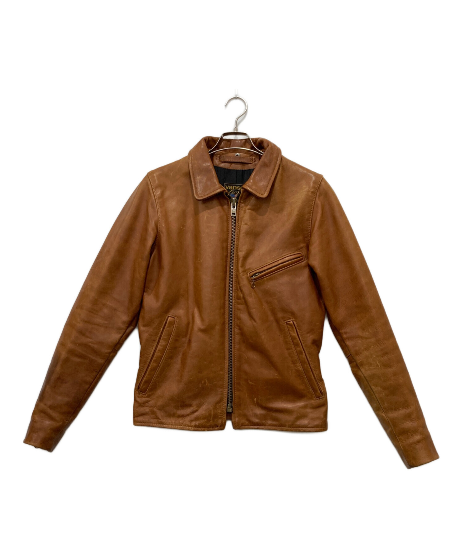 中古・古着通販】VANSON (バンソン) レザージャケット ブラウン サイズ 