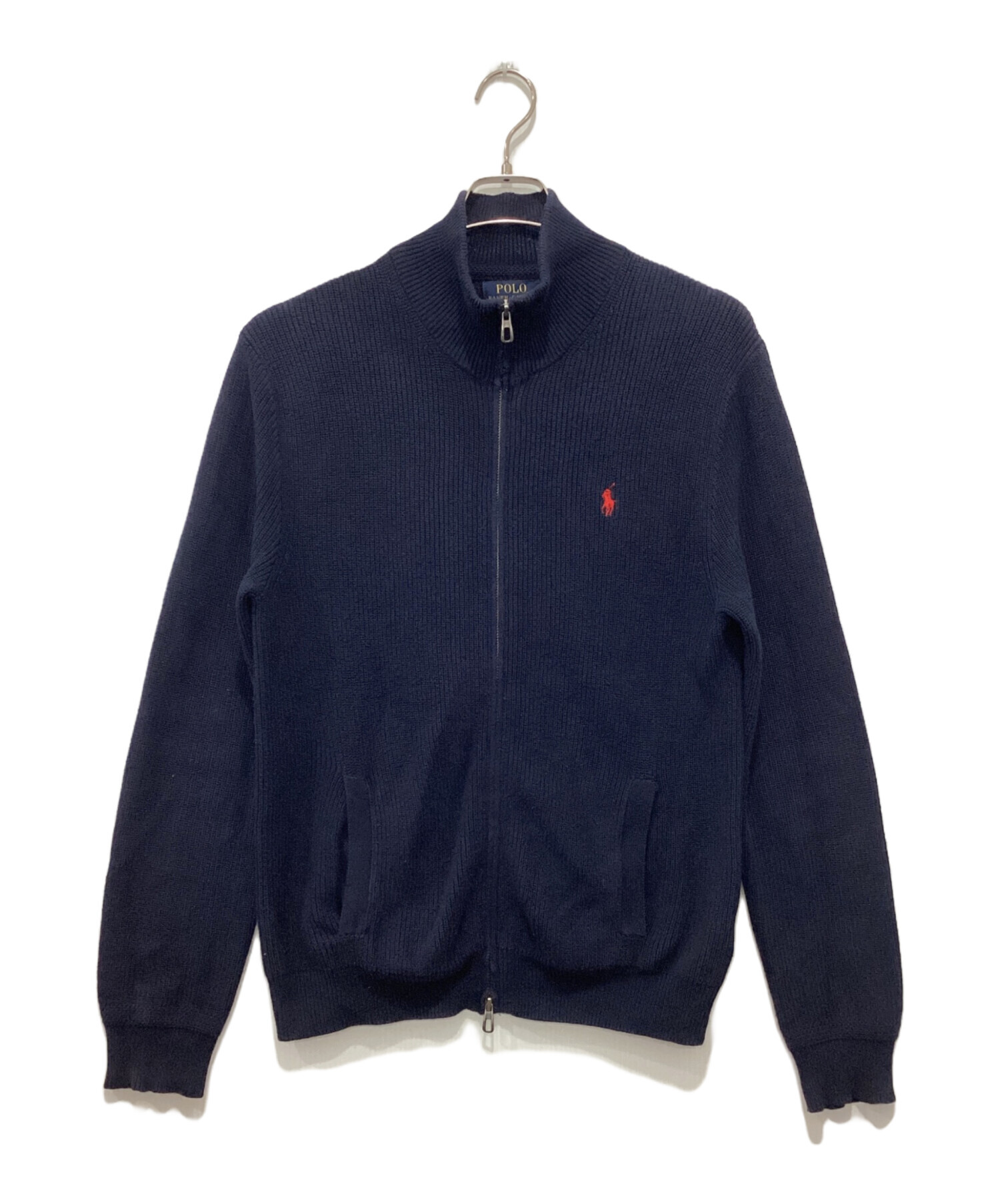 RALPH LAUREN ラルフローレン 素材切り替えドライバーズニット サイズ:S     ネイビー メンズ / 241021000908 中古・古着通販】POLO RALPH LAUREN (ポロ・ラルフローレン