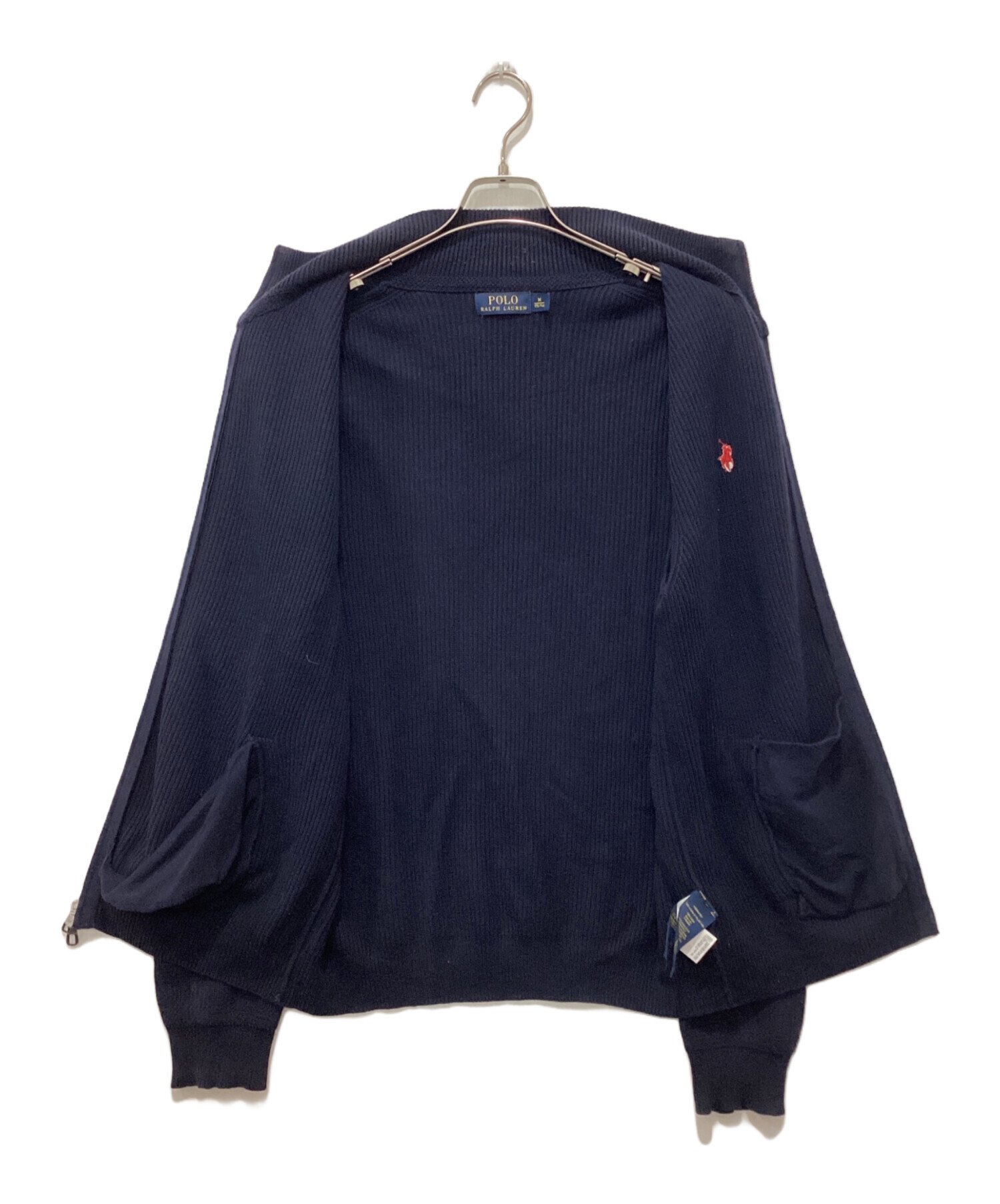 RALPH LAUREN ラルフローレン 素材切り替えドライバーズニット サイズ:S     ネイビー メンズ / 241021000908 中古・古着通販】POLO RALPH LAUREN (ポロ・ラルフローレン