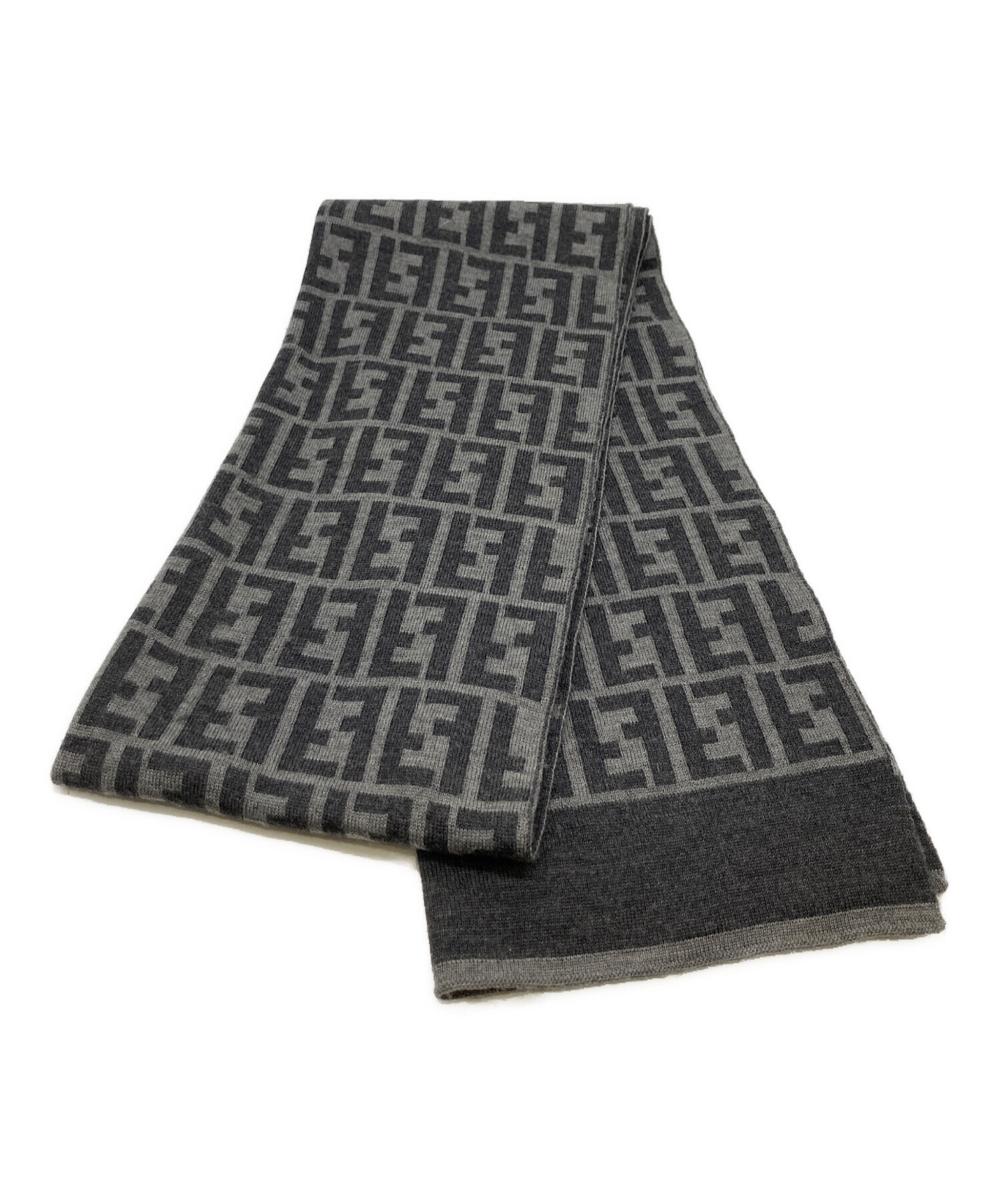 中古・古着通販】FENDI (フェンディ) ズッカ柄マフラー グレー 