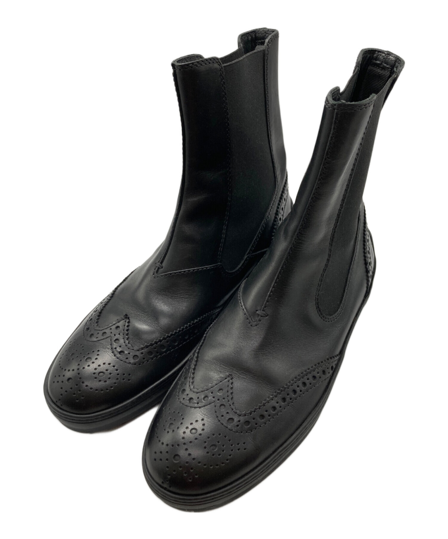 TOD'S ブラック サイドゴアブーツ 保存袋付き お21☆ TOD'S