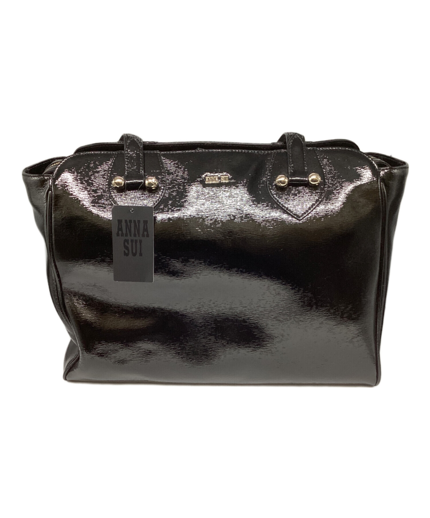 中古・古着通販】ANNA SUI (アナスイ) エナメルトートバッグ ブラック 