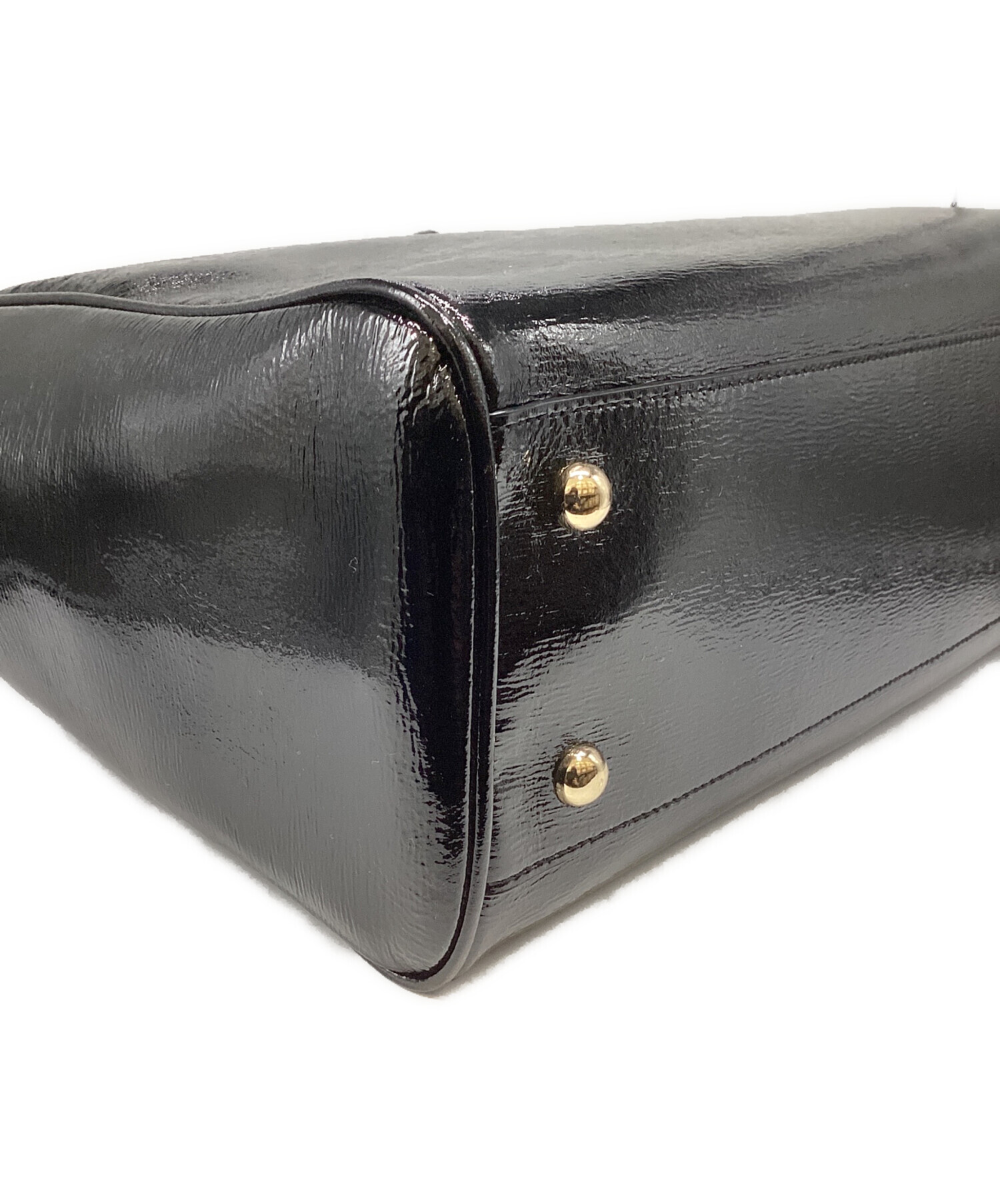 中古・古着通販】ANNA SUI (アナスイ) エナメルトートバッグ ブラック 
