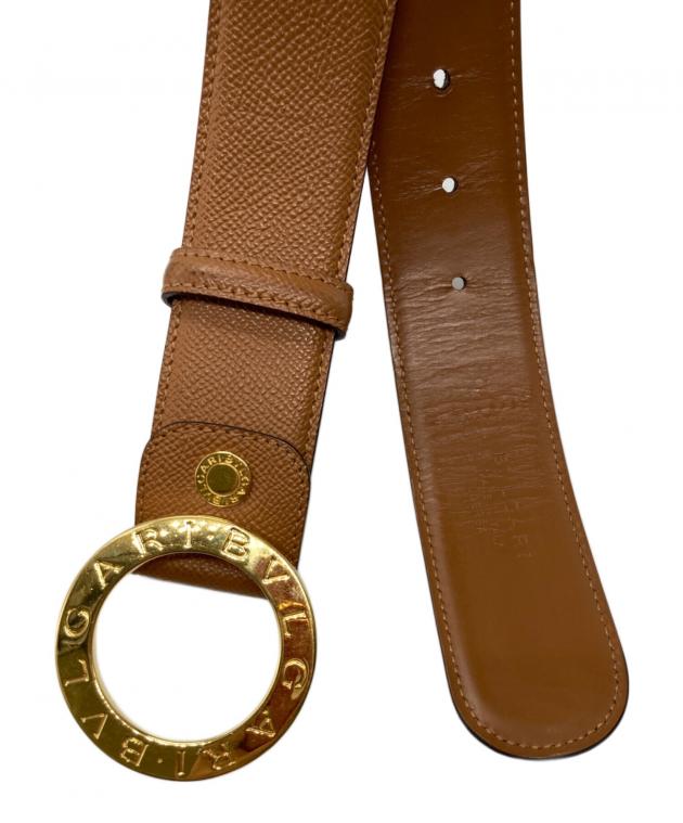 ブルガリ BVLGARI 革ベルト 茶色 キャメル ゴールド ブルガリ ロゴ